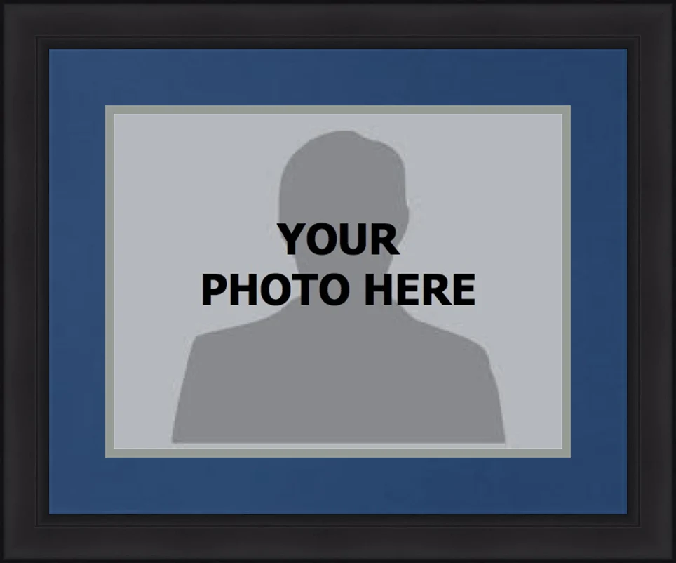 MLB Baseball Photo Picture Frame Kit - Seattle Mariners (Navy Matting, Gray Trim)