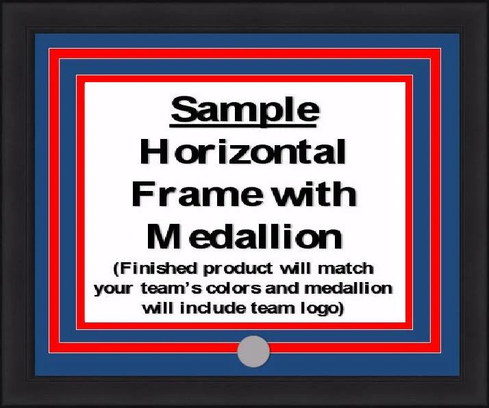 MLB Baseball Photo Picture Frame Kit - Tampa Bay Rays (Blue Matting, Light Blue Trim) - Image 2