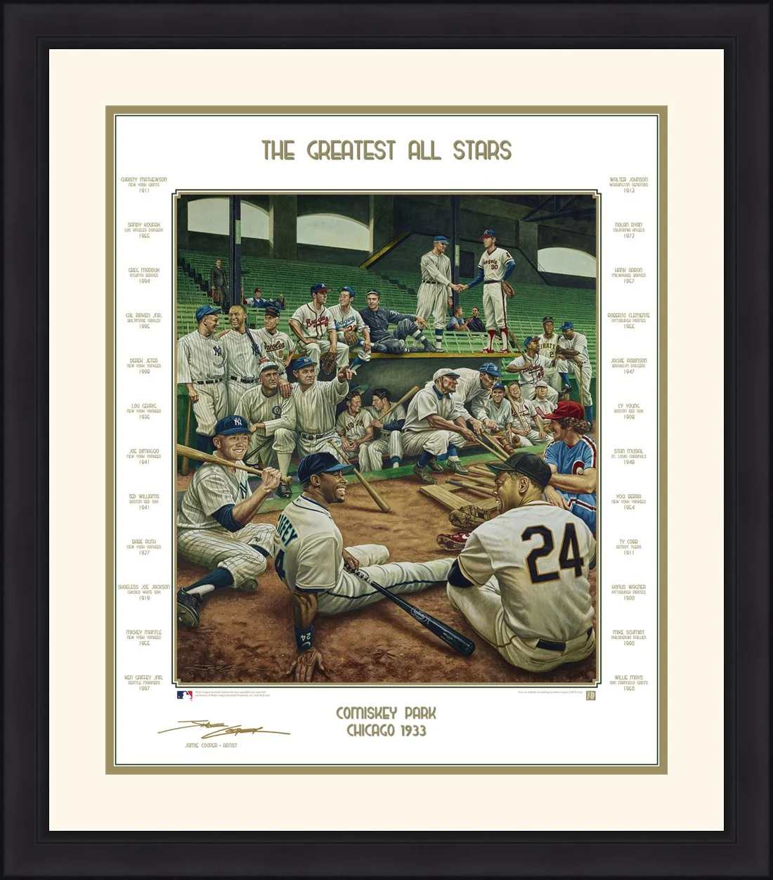 MLB Baseball's Greatest All-Stars Exclusive Dream Scene Framed Lithograph Artwork Print - Image 3