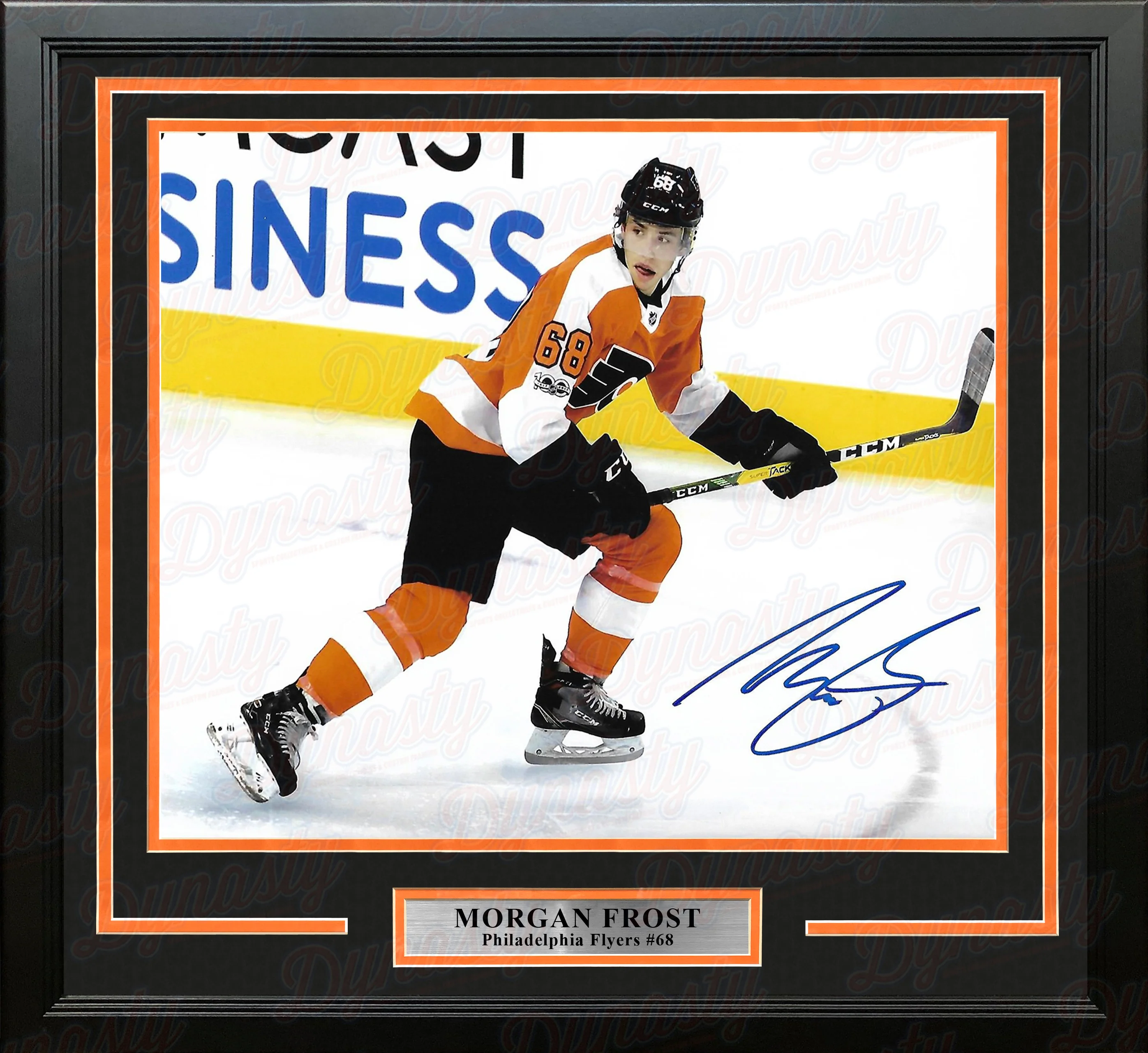 Morgan Frost Skate Autographed Philadelphia Flyers Framed Hockey Photo - Image 2