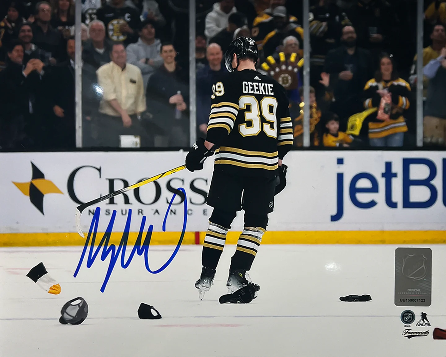 Morgan Geekie Hat Trick Boston Bruins Autographed 8" x 10" Hockey Photo - Image 2