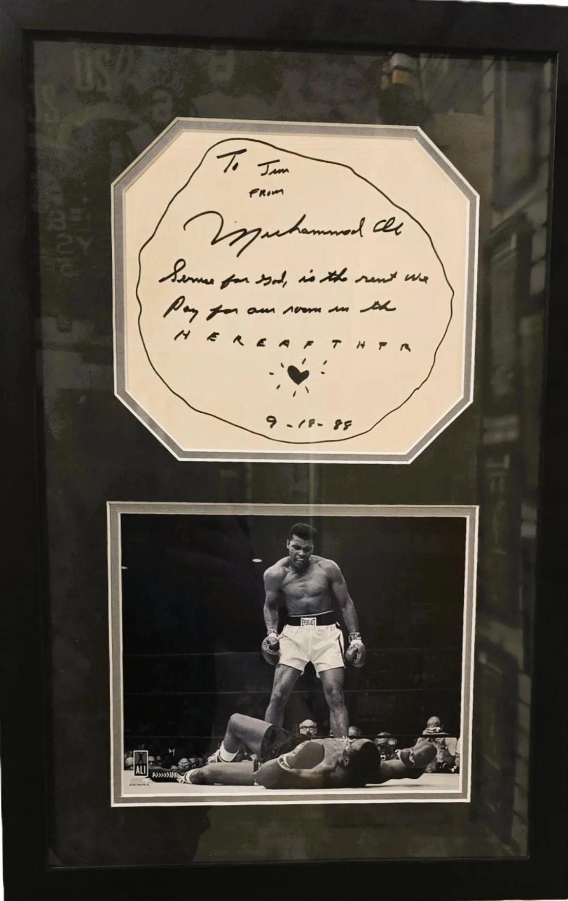 Muhammad Ali Autographed & Inscribed Framed Drawing Collage