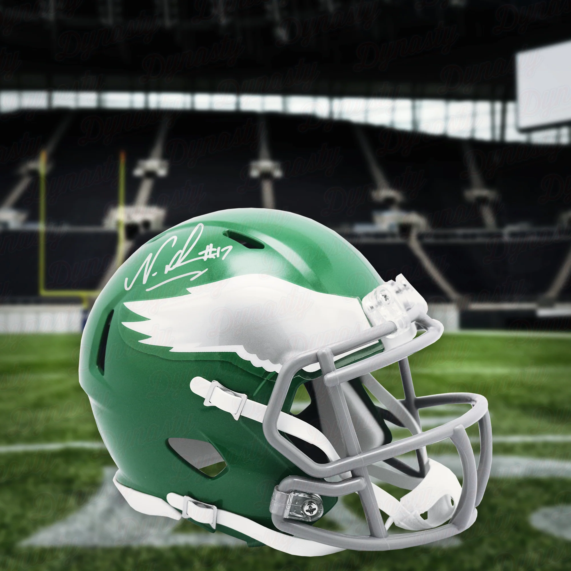 Nakobe Dean Philadelphia Eagles Autographed 2023 Kelly Green Throwback Alternate Mini-Helmet