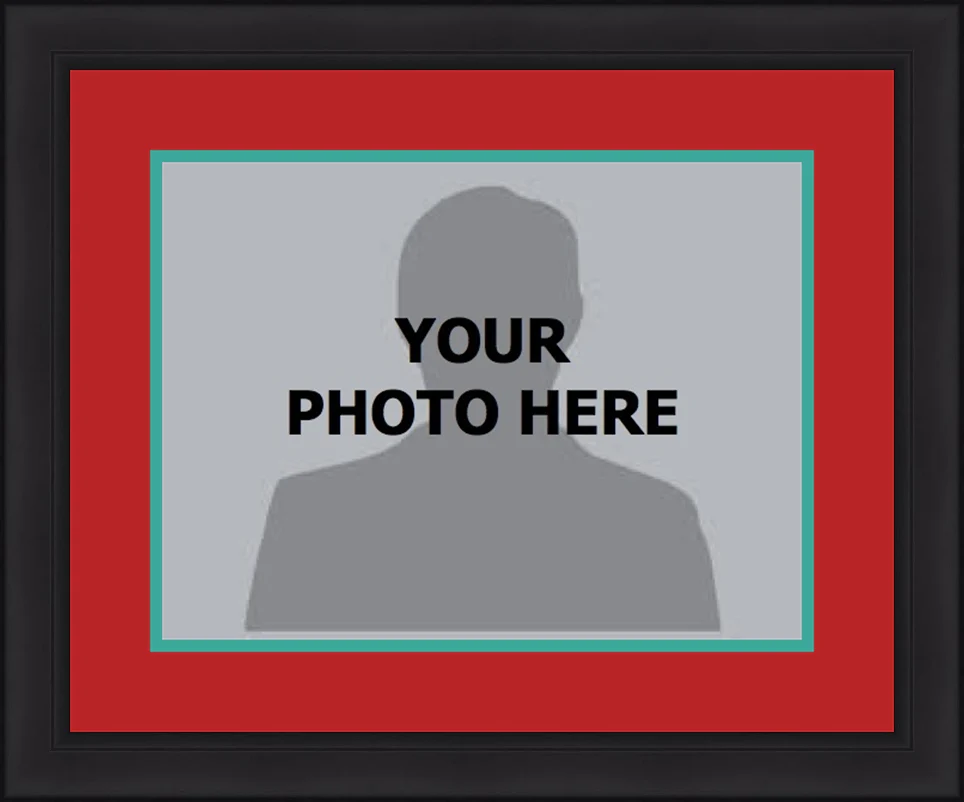 NBA Basketball Photo Picture Frame Kit - Detroit Pistons (Red Matting, Teal Trim)