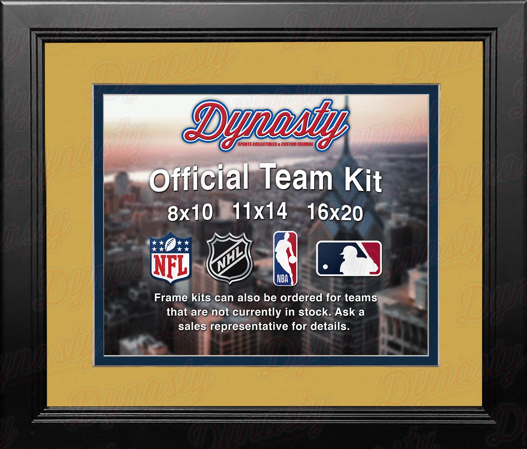 NBA Basketball Photo Picture Frame Kit - Indiana Pacers (Yellow Matting, Navy Trim)