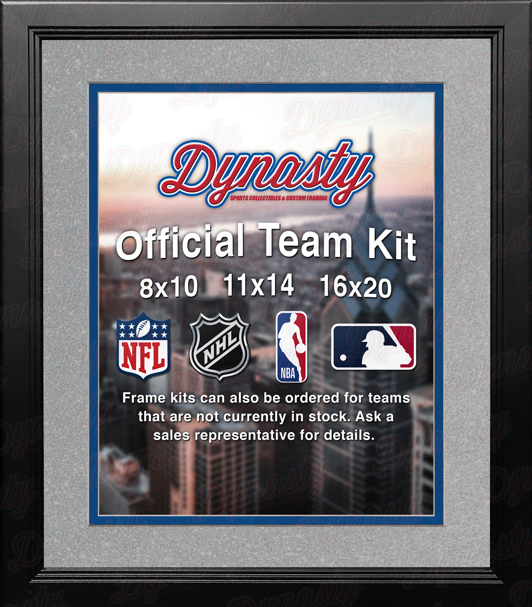 NBA Basketball Photo Picture Frame Kit - Orlando Magic (Silver Matting, Blue Trim) - Image 2