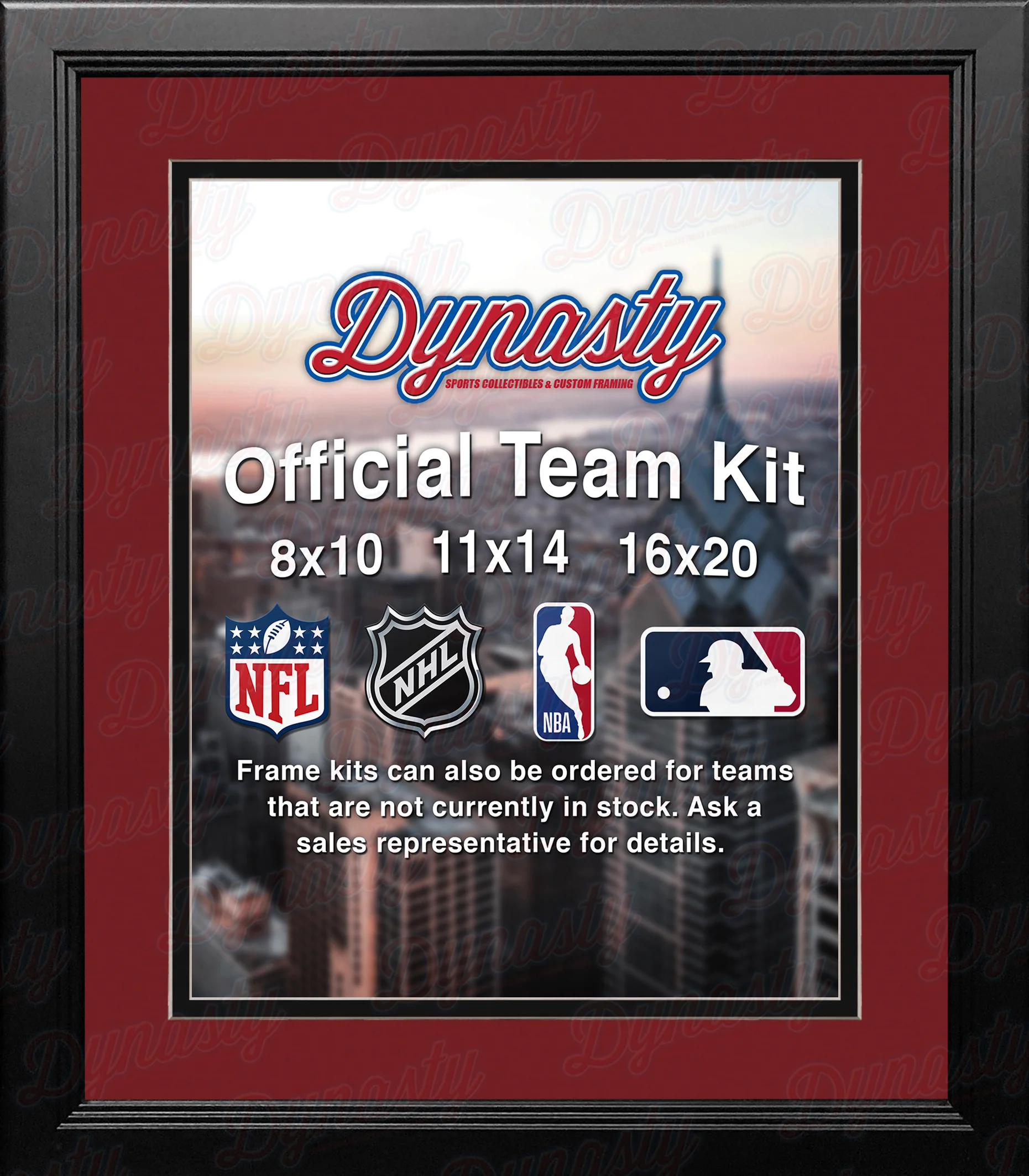 NBA Basketball Photo Picture Frame Kit - Portland Trailblazers (Red Matting, Black Trim) - Image 2