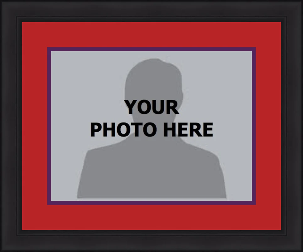 NBA Basketball Photo Picture Frame Kit - Toronto Raptors (Red Matting, Purple Trim)