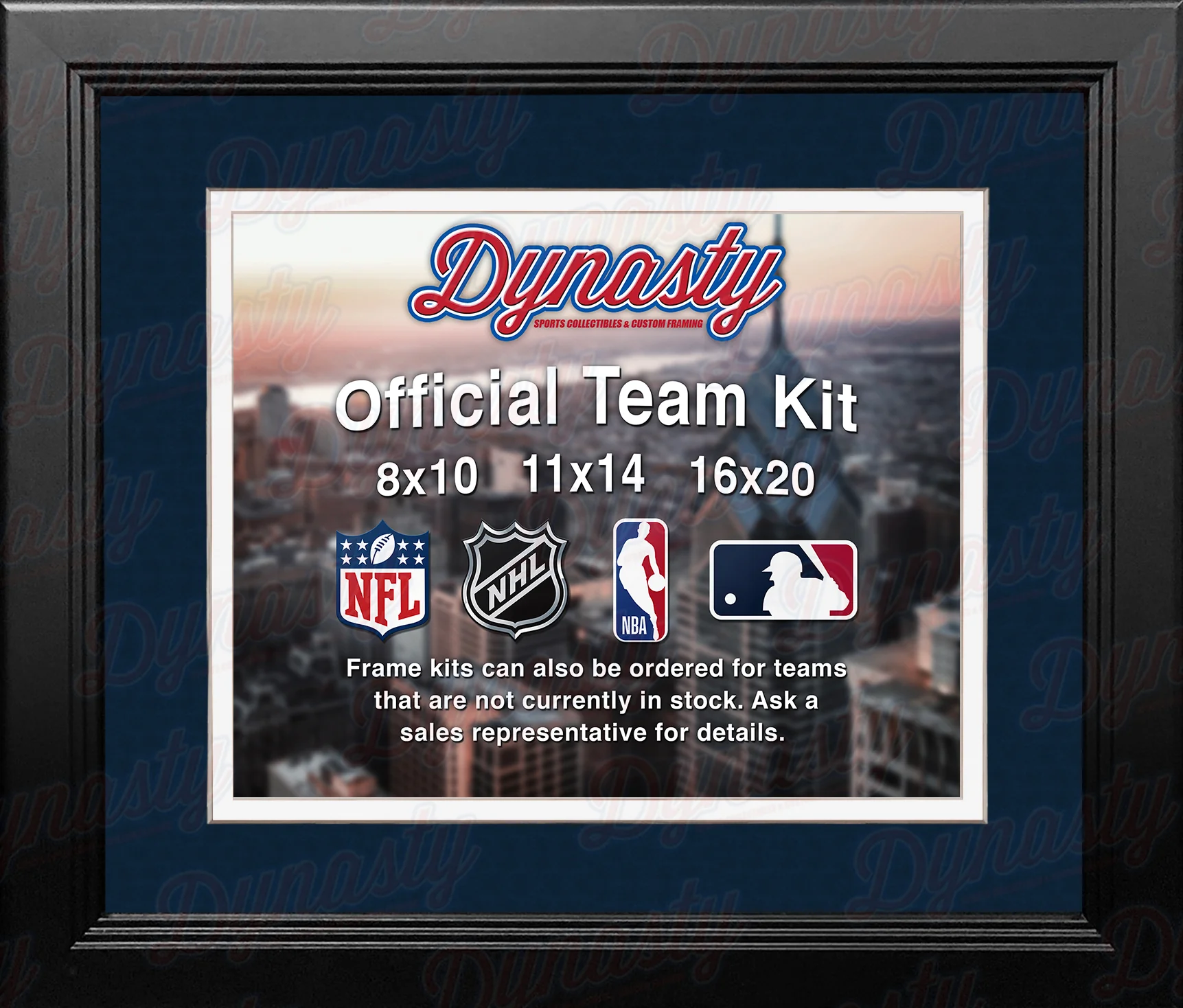 NBA Basketball Photo Picture Frame Kit - Washington Wizards (Navy Matting, White Trim)