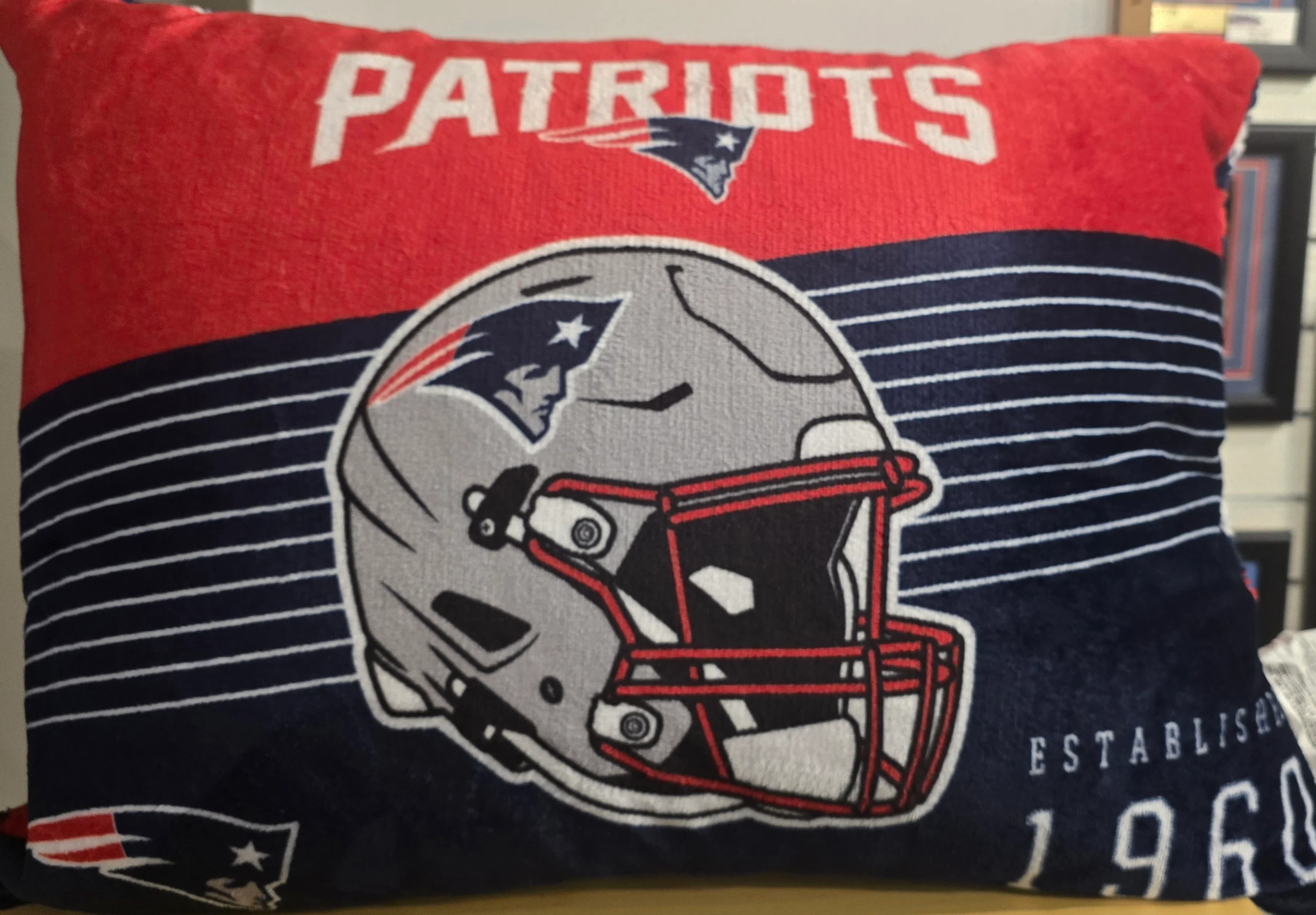 New England Patriots 26" Ultra Plush Logo NFL Pillow