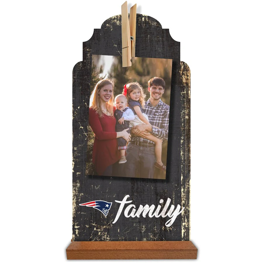 New England Patriots 6'' x 12'' Family Clothespin Sign