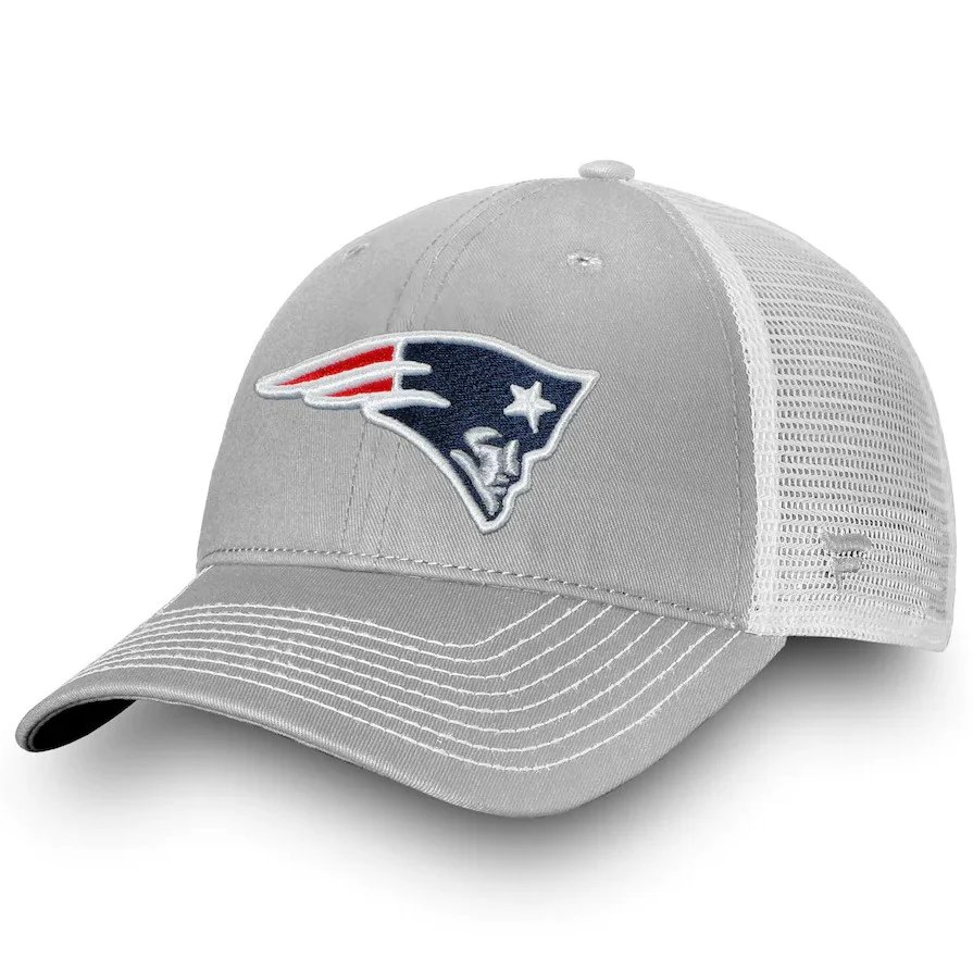 New England Patriots Fundamental Trucker Snapback Hat - Gray/White
