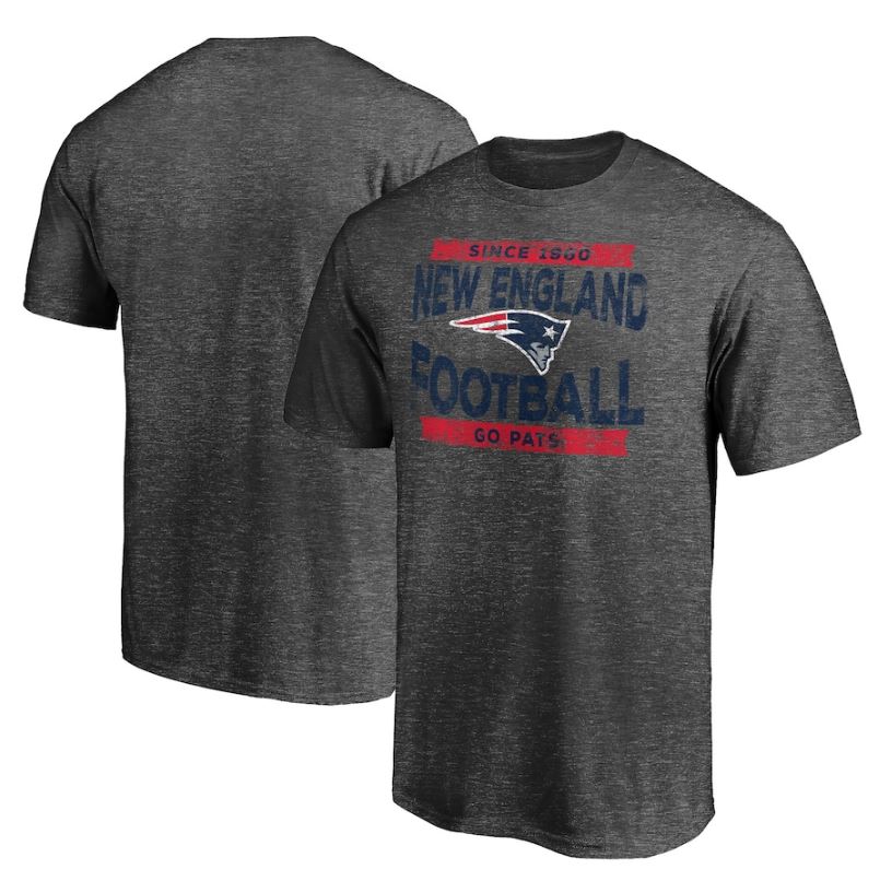 New England Patriots Heroic Play T-Shirt - Heathered Charcoal