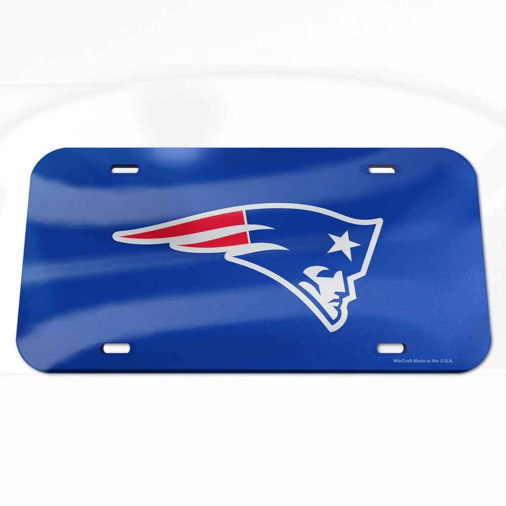 New England Patriots Laser Engraved License Plate - Mirror Team Color