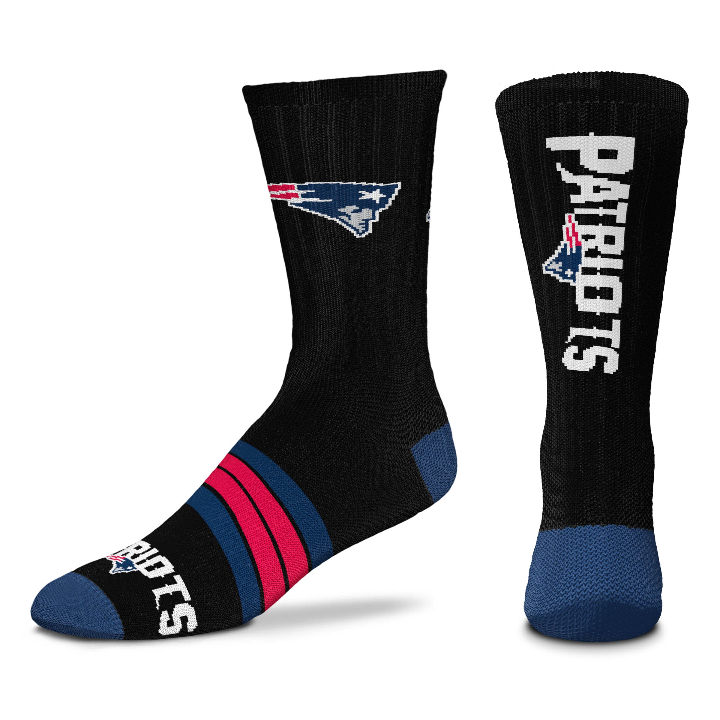 New England Patriots Men's For Bare Feet Quad Crew Socks