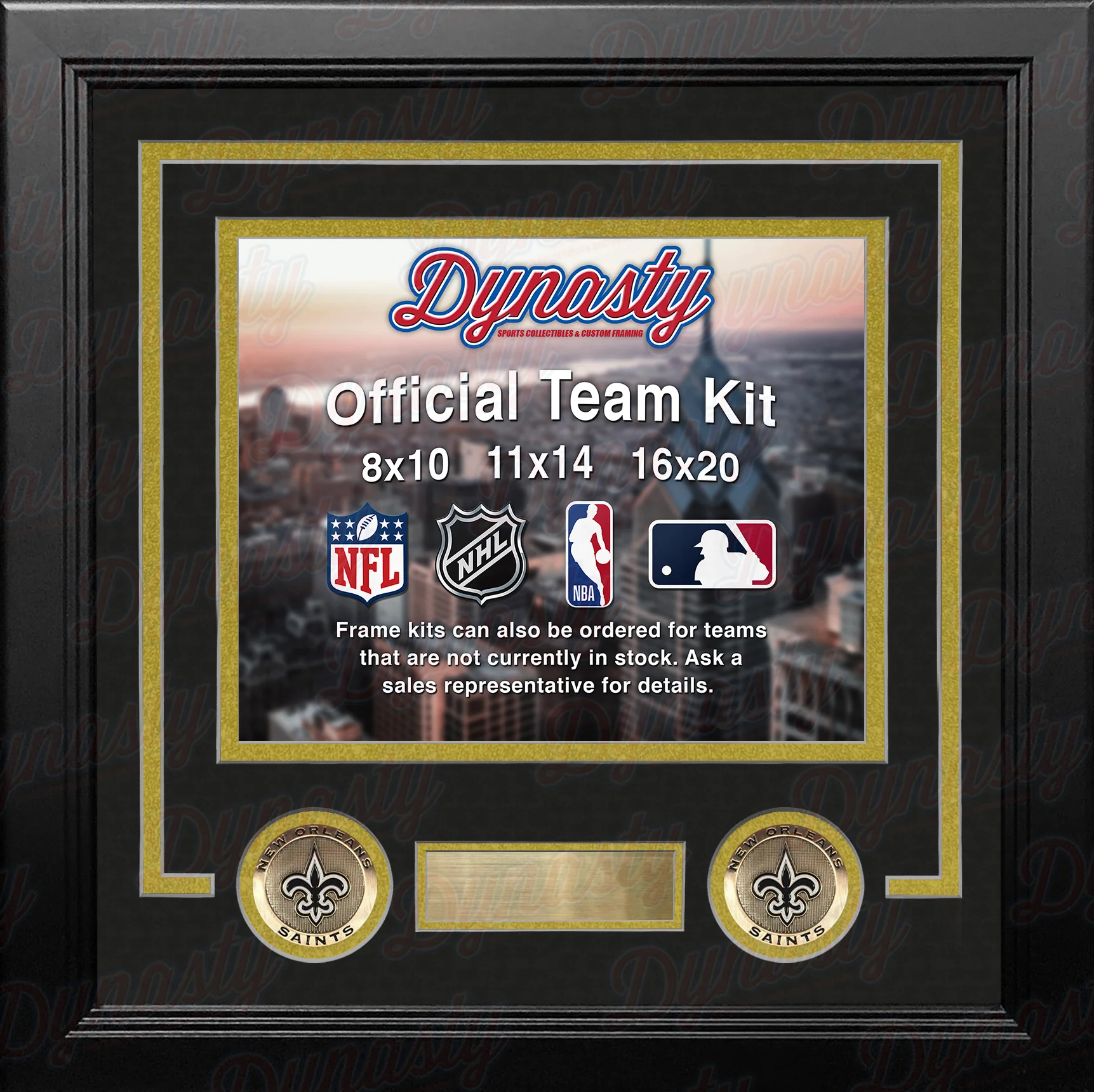 New Orleans Saints Custom NFL Football 8x10 Picture Frame Kit (Multiple Colors)