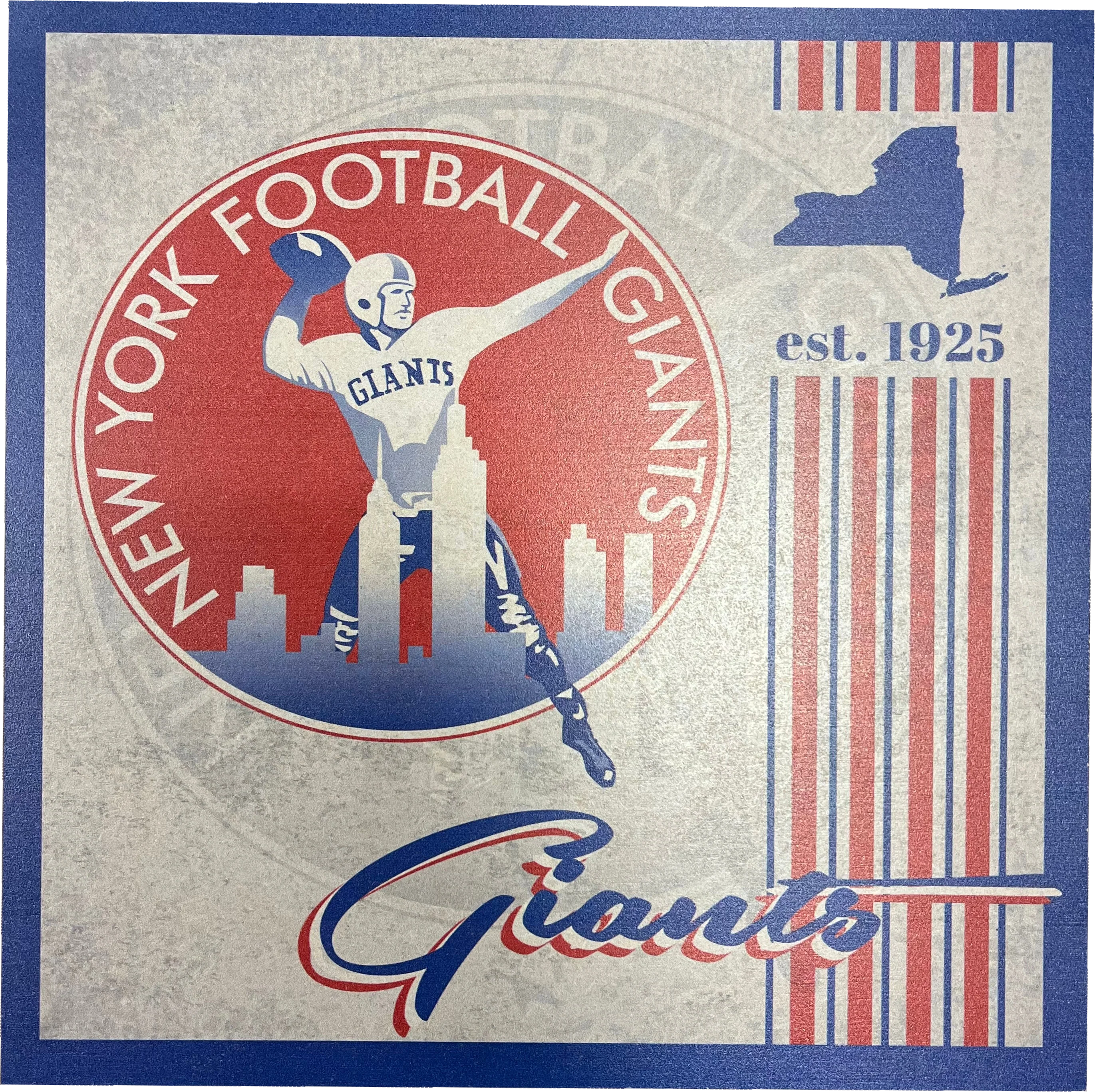 New York Giants 9.5'' x 9.5'' Throwback Album Wood Sign