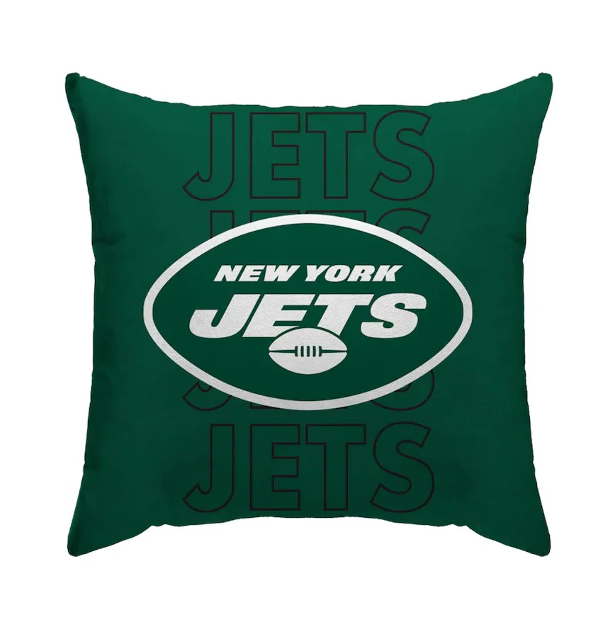 New York Jets 18'' x 18'' Echo Wordmark Poly Span Décor Pillow