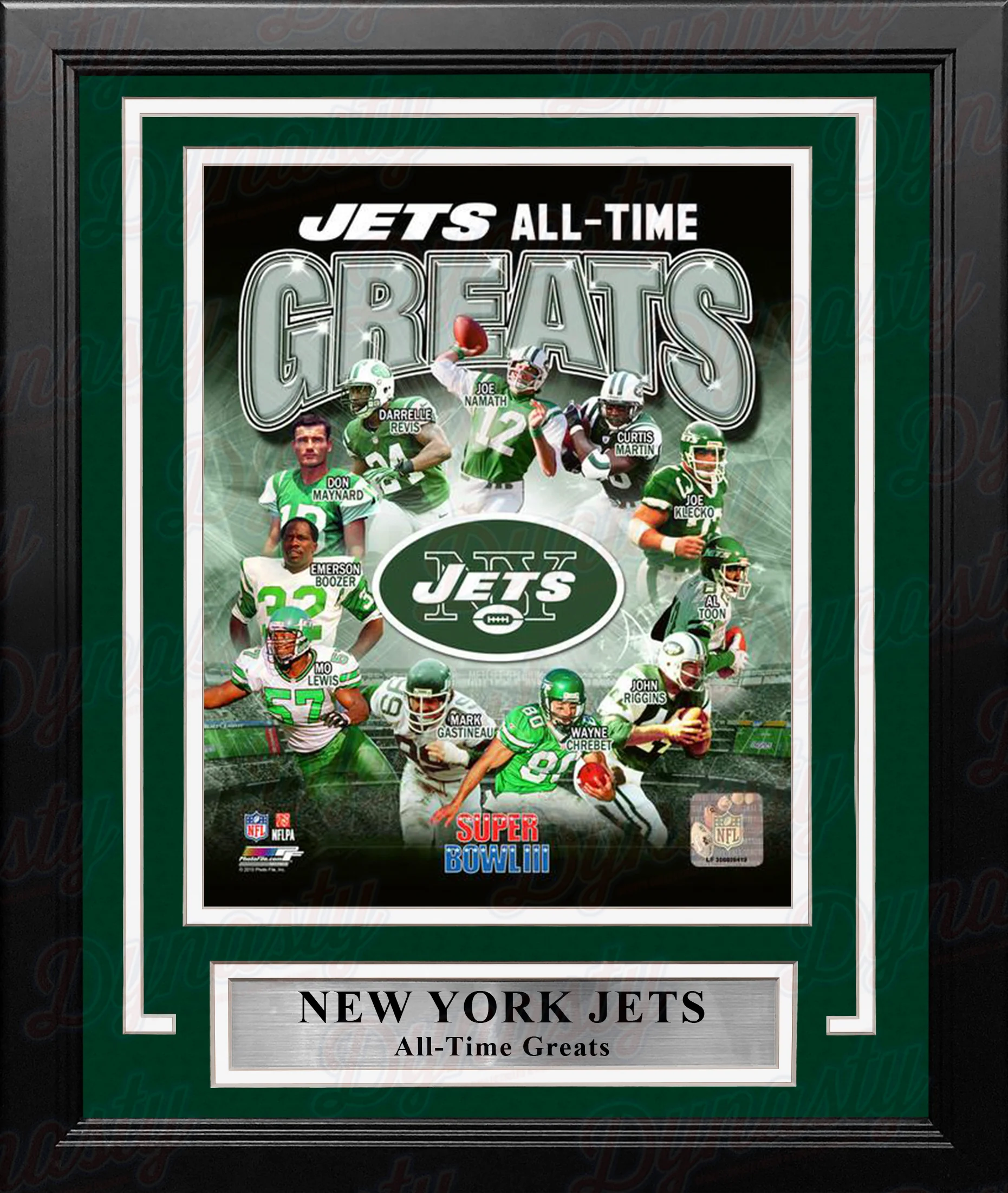 New York Jets All-Time Greats 8" x 10" Framed Football Photo
