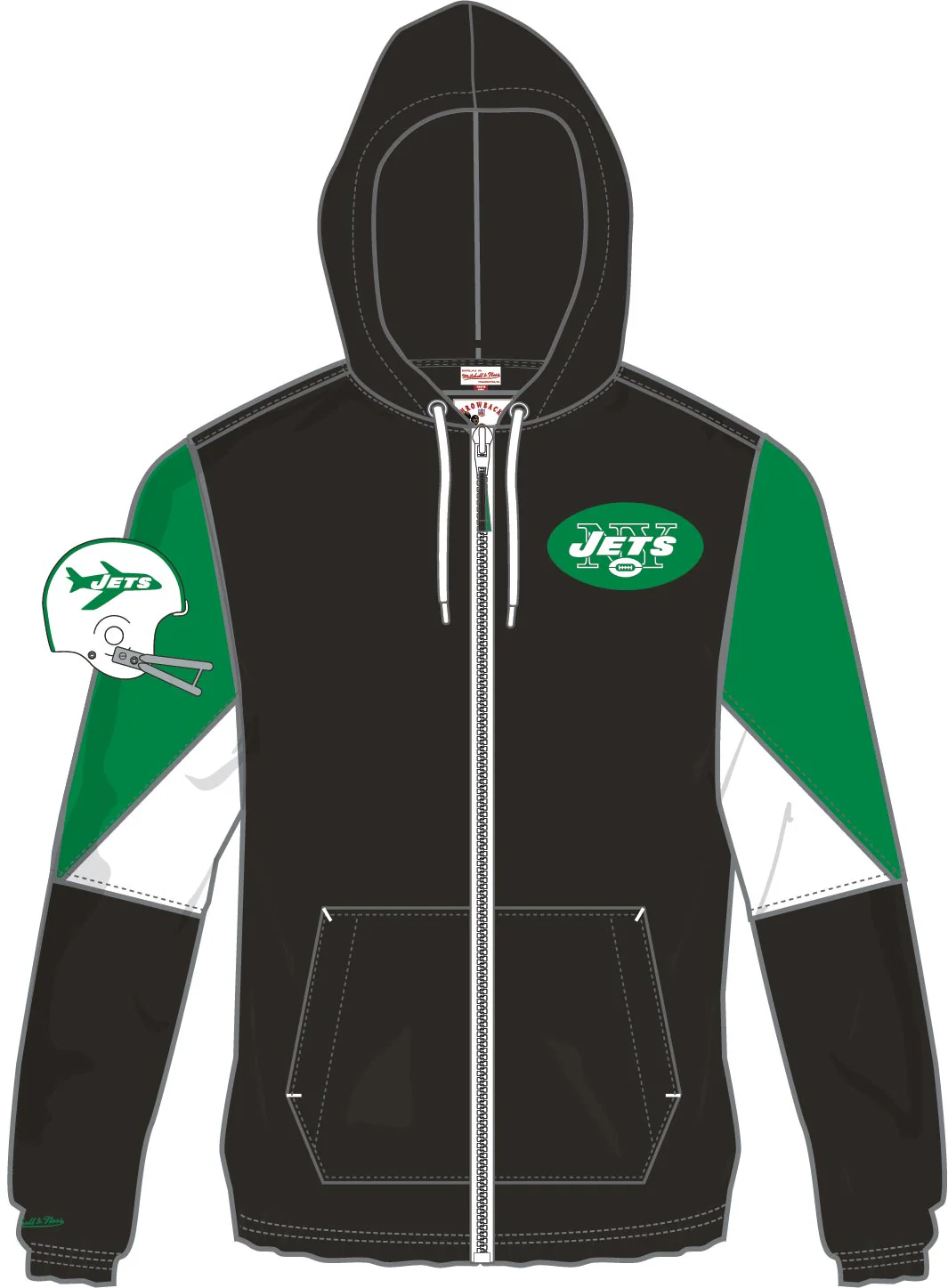 New York Jets Mitchell & Ness Throw It Back Full Zip Windbreaker Jacket