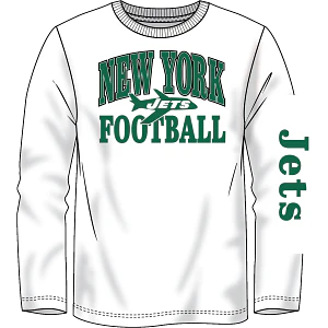 New York Jets Throwback Wordmark Long Sleeve T-Shirt - White