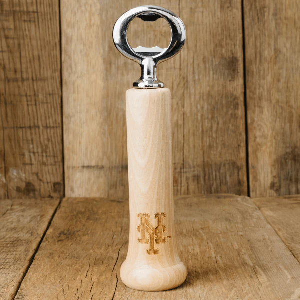 New York Mets Wood Bat Bottle Opener