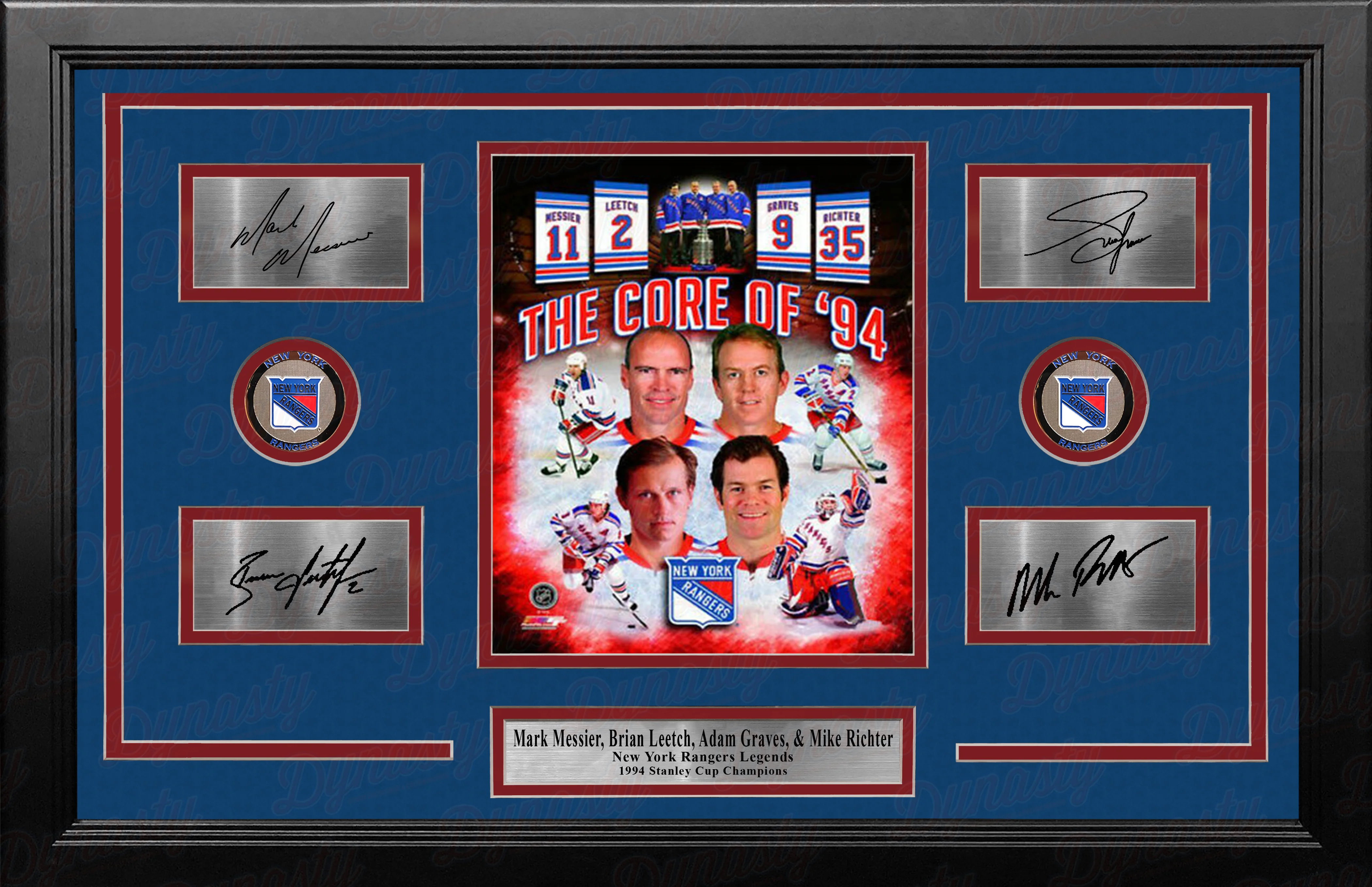 New York Rangers Core of '94 8" x 10" Framed Hockey Photo with Engraved Signatures