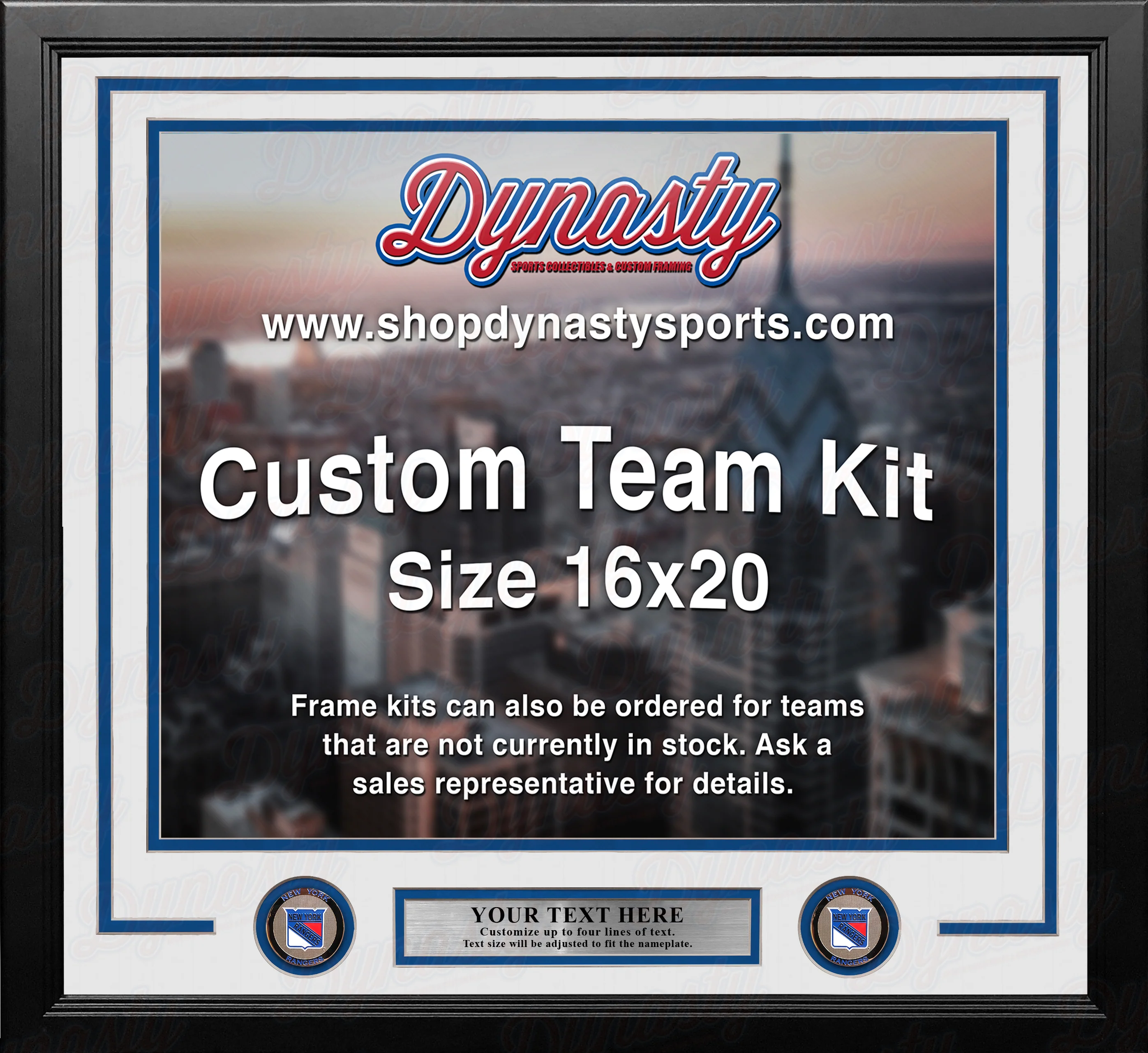 New York Rangers Custom NHL Hockey 16x20 Picture Frame Kit (Multiple Colors) - Image 3