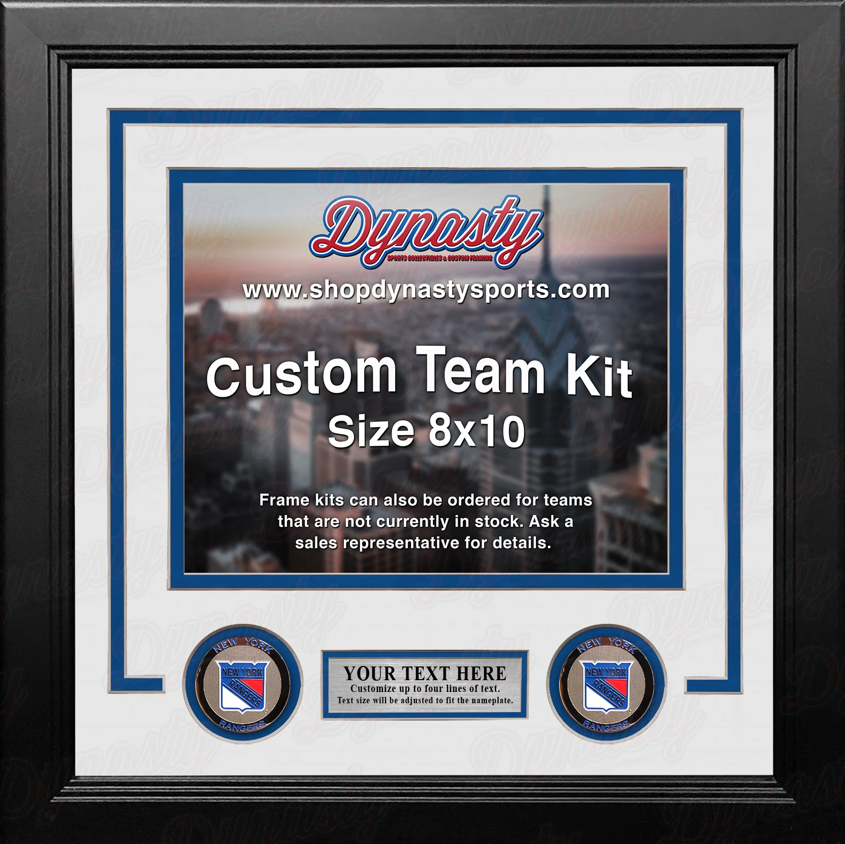 New York Rangers Custom NHL Hockey 8x10 Picture Frame Kit (Multiple Colors) - Image 3