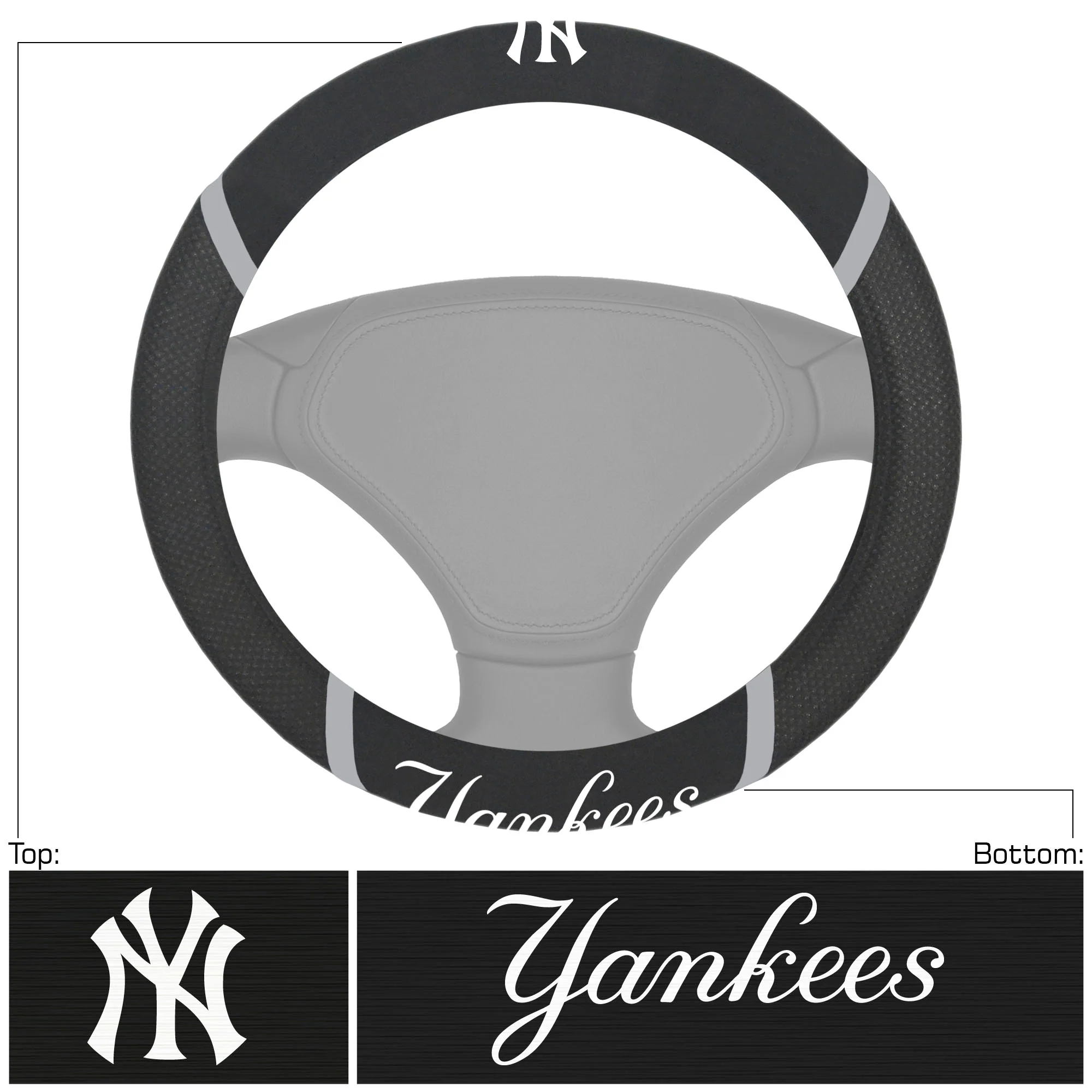 New York Yankees Deluxe Baseball Steering Wheel Cover