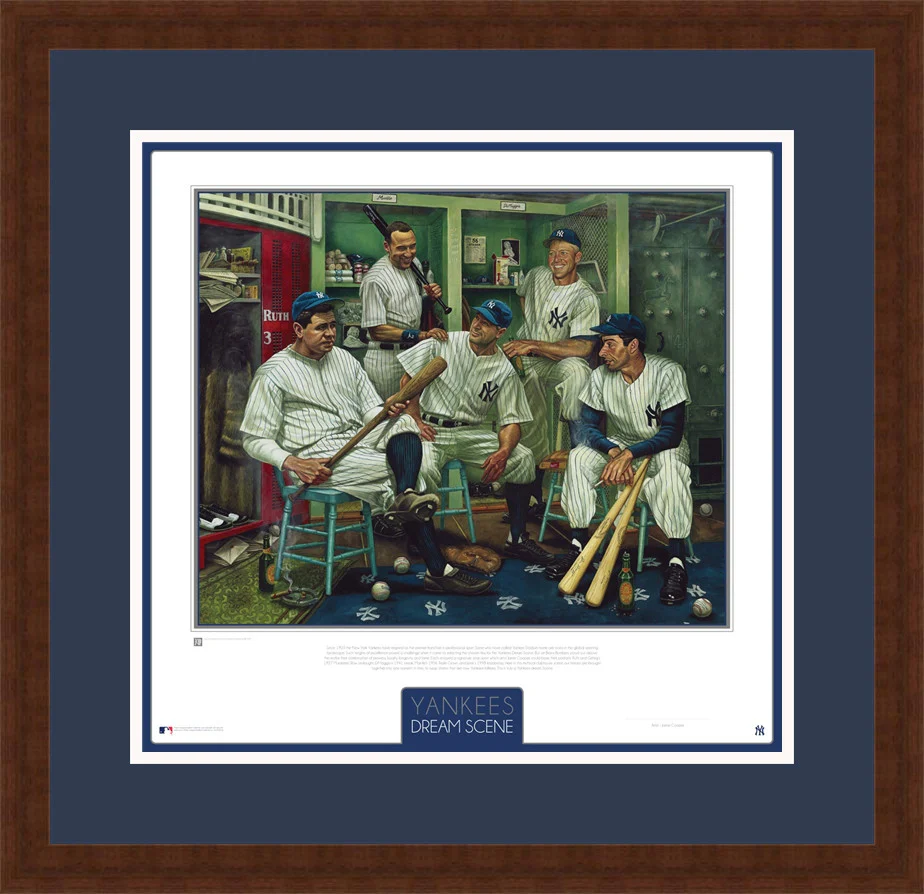 New York Yankees Dream Scene Framed and Matted Lithograph Artwork Print by Artist Jamie Cooper - Image 2