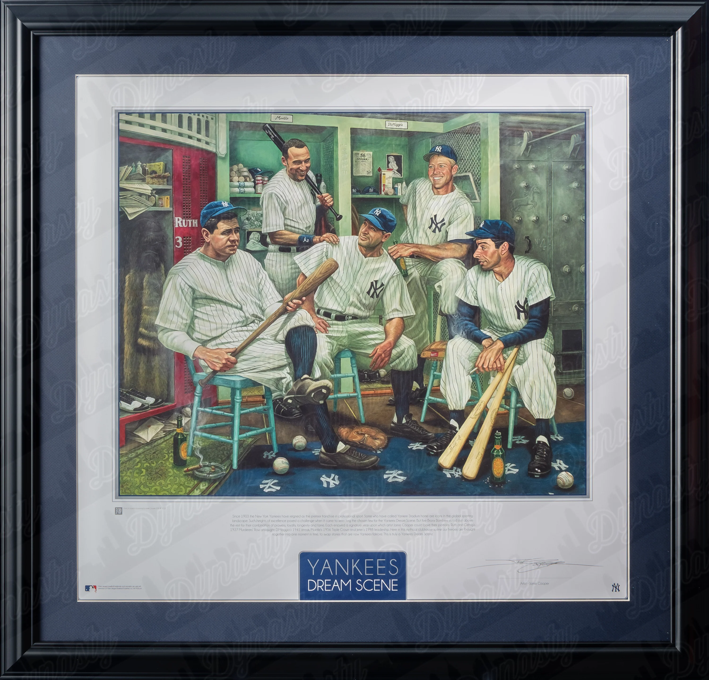 New York Yankees Dream Scene Framed and Matted Lithograph Artwork Print by Artist Jamie Cooper - Image 3