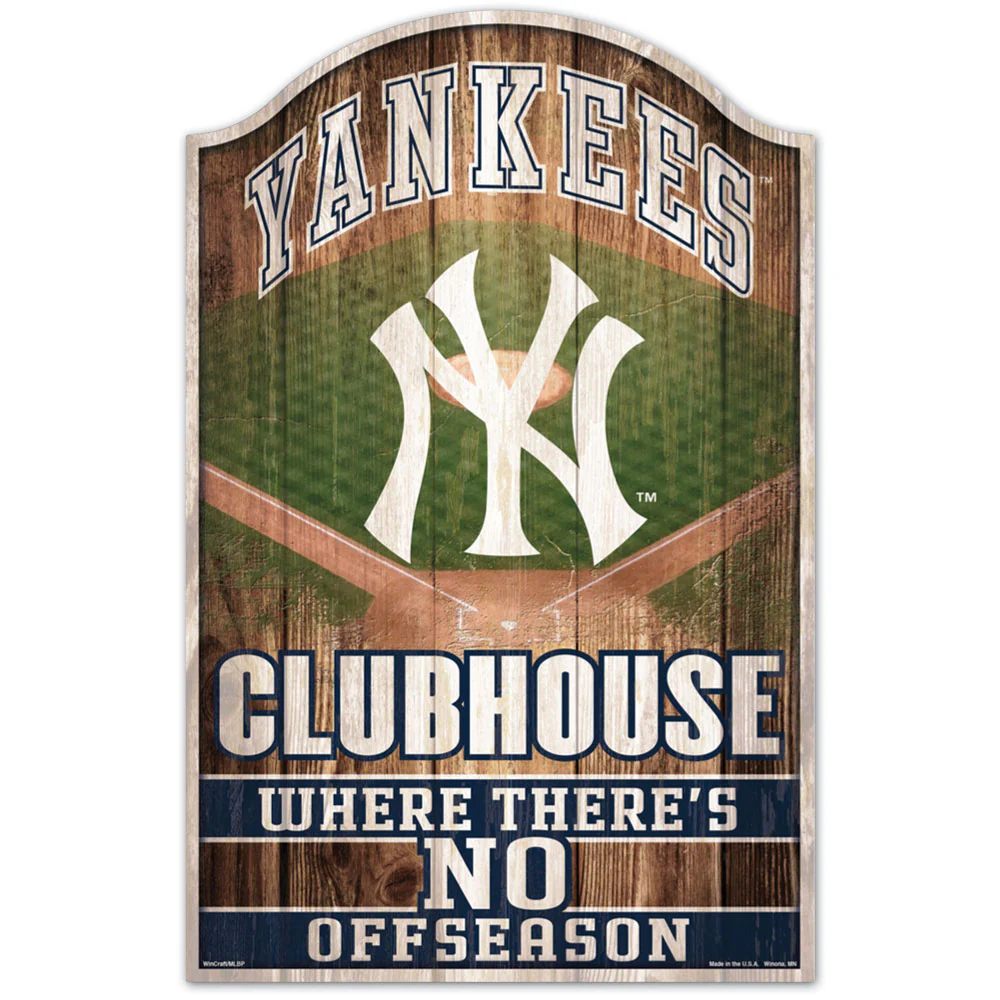 New York Yankees Fan Cave 11" x 17" Wood Sign