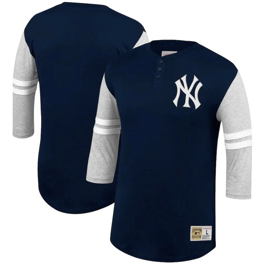 New York Yankees Mitchell & Ness Franchise Player 3/4-Sleeve Henley T-Shirt