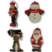 New York Yankees MLB Baseball 4-Piece Holiday Ornament Set