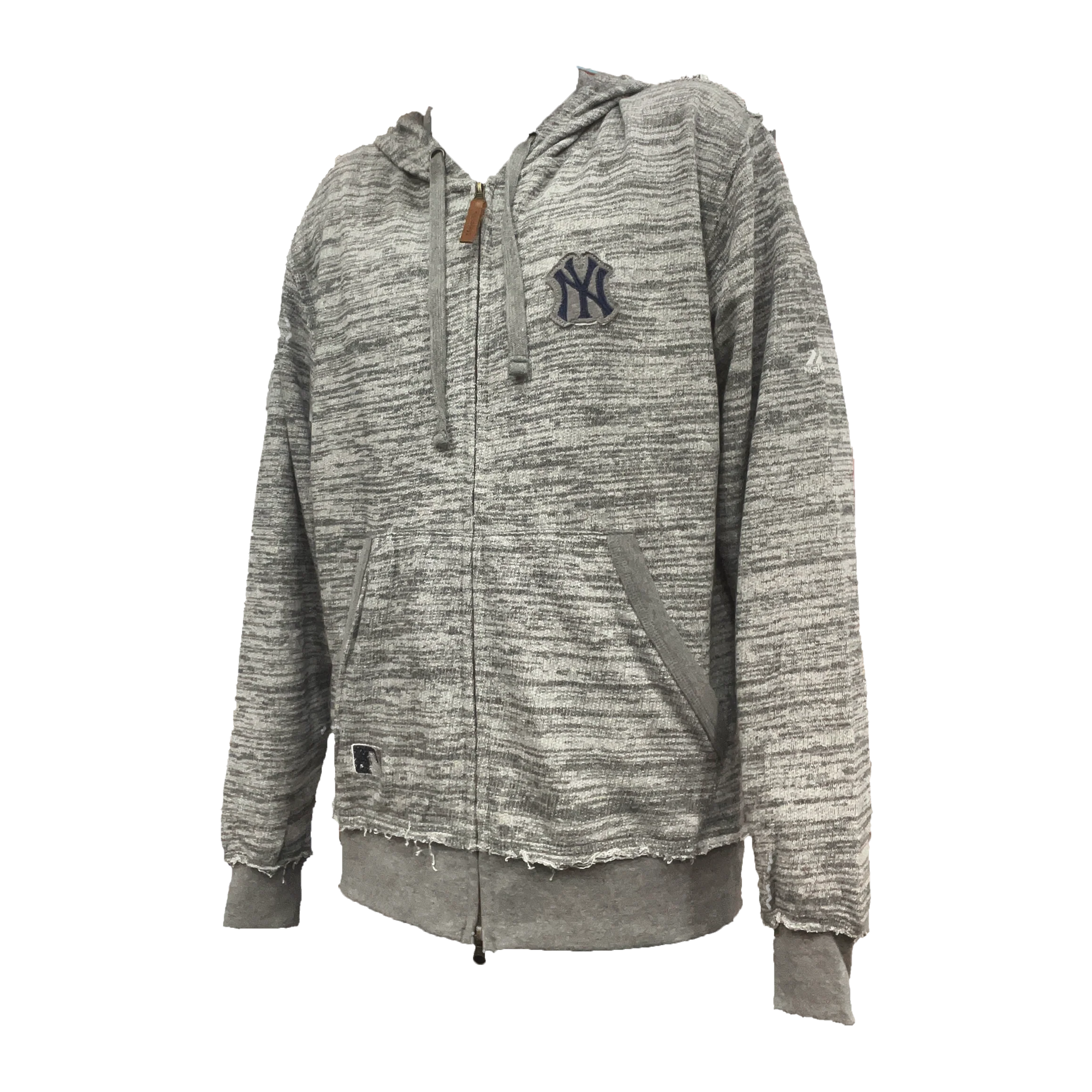 New York Yankees Heathered Zip-Up Logo Hoodie