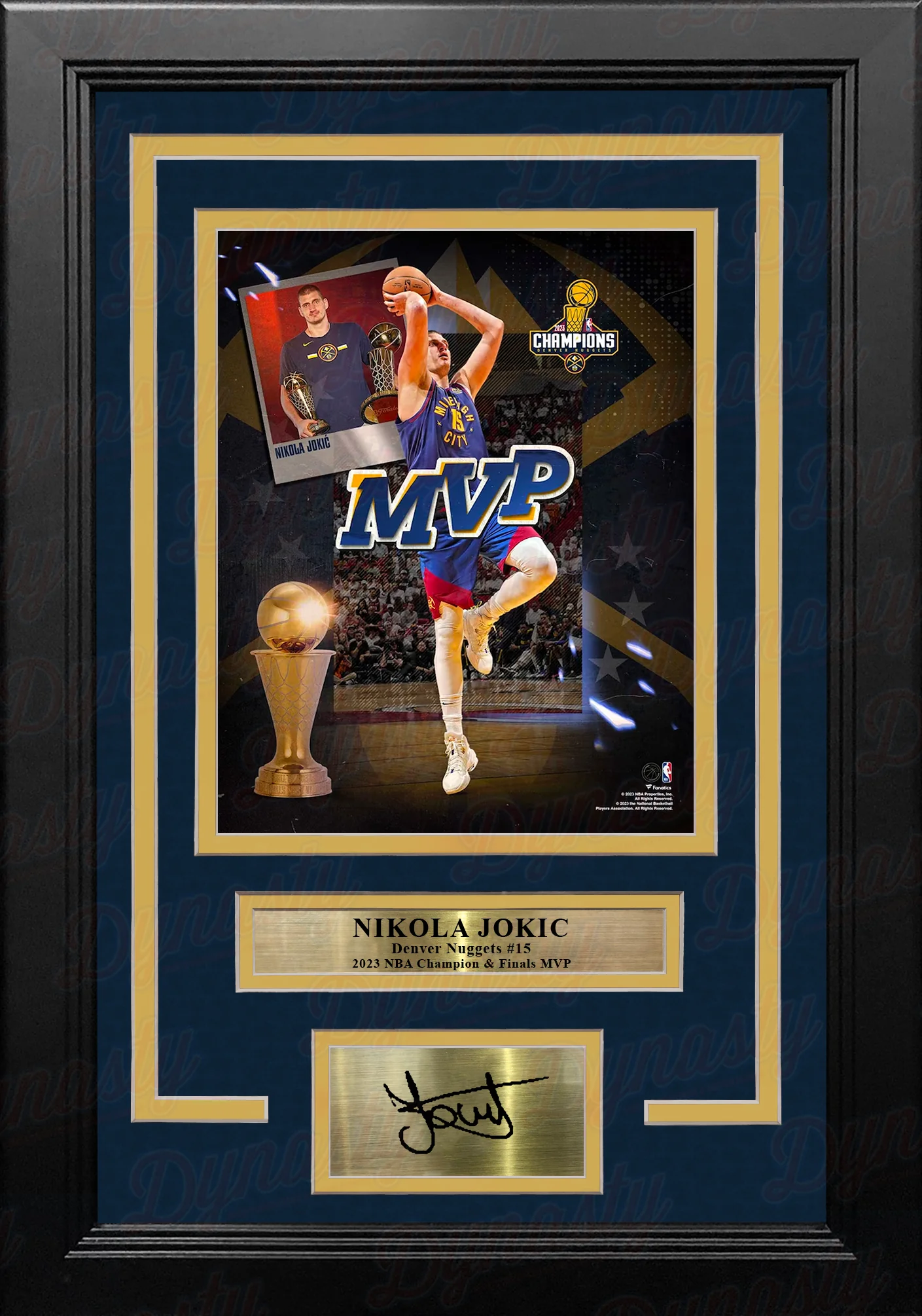 Nikola Jokic 2023 NBA Finals MVP Denver Nuggets 8x10 Framed Basketball Photo with Engraved Autograph