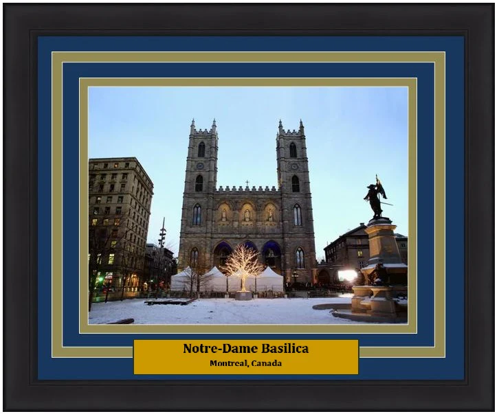 Notre-Dame Basilica in Montreal 8" x 10" Framed and Matted Landmark Photo
