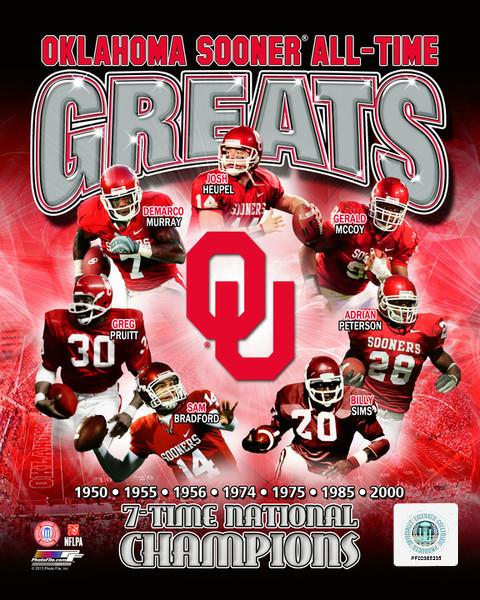 Oklahoma Sooners All-Time Greats NCAA College Football 8" x 10" Photo