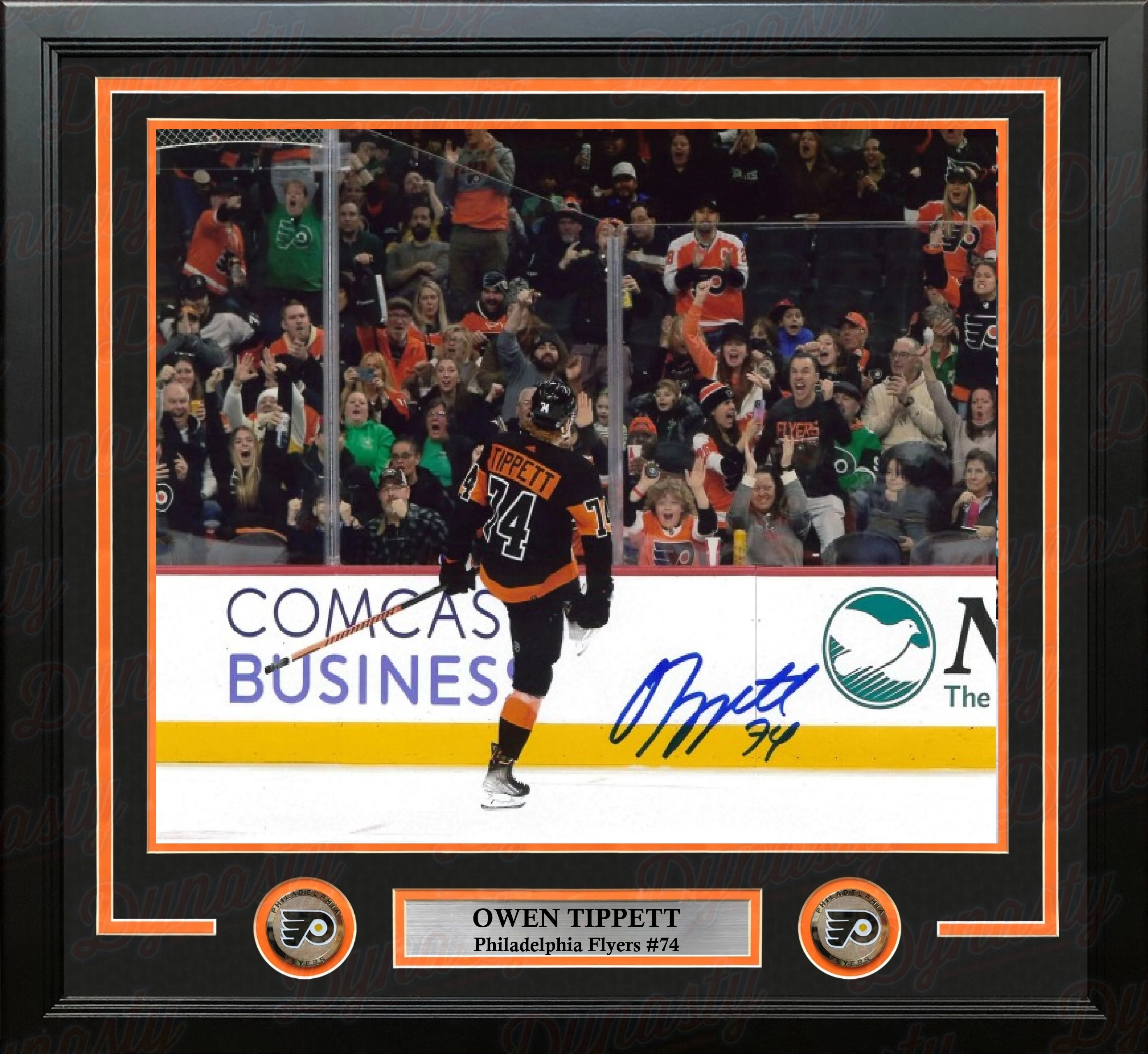Owen Tippett in Black Philadelphia Flyers Autographed 11" x 14" Framed Hockey Photo