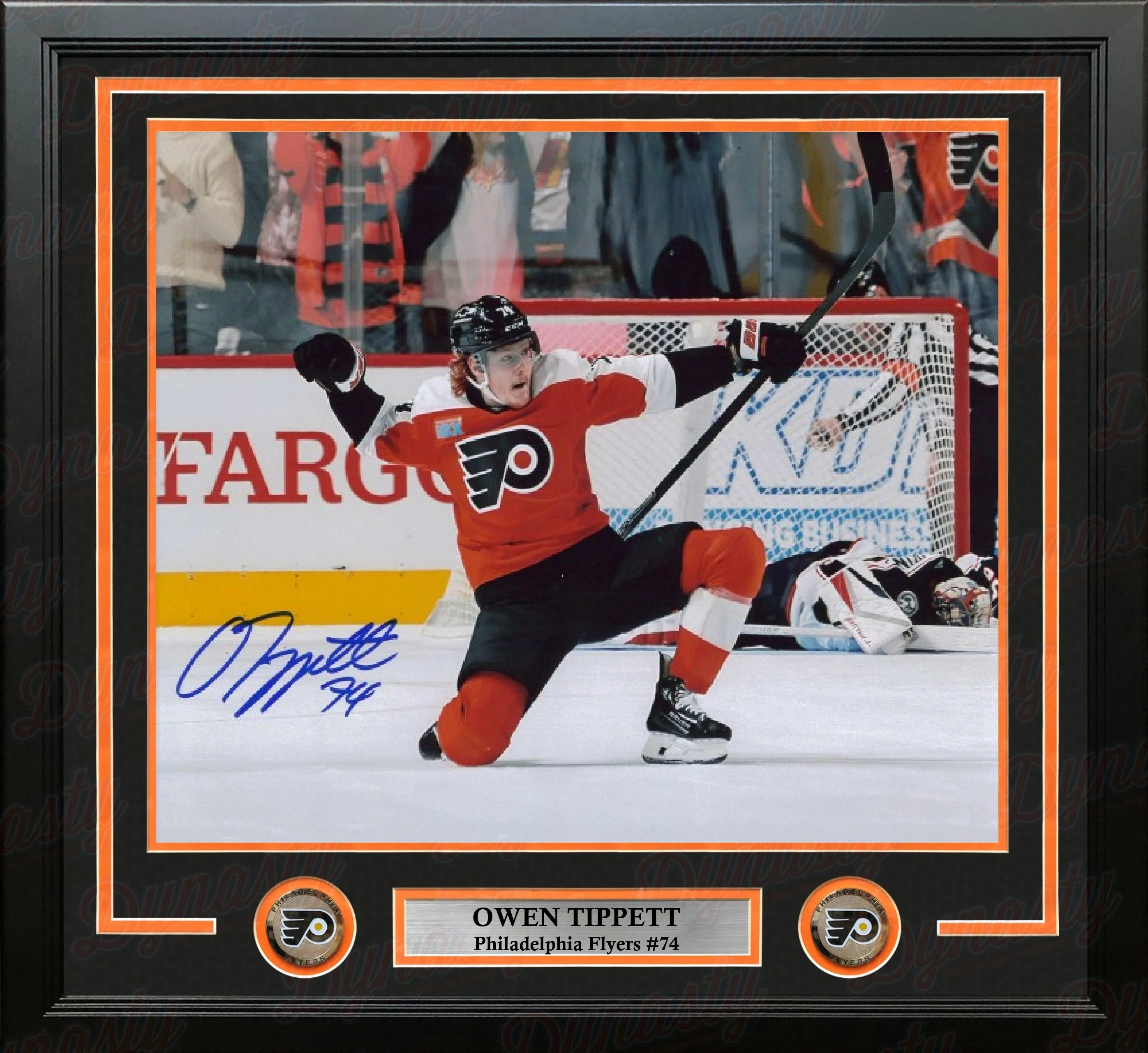 Owen Tippett in Orange Philadelphia Flyers Autographed 11" x 14" Framed Hockey Photo