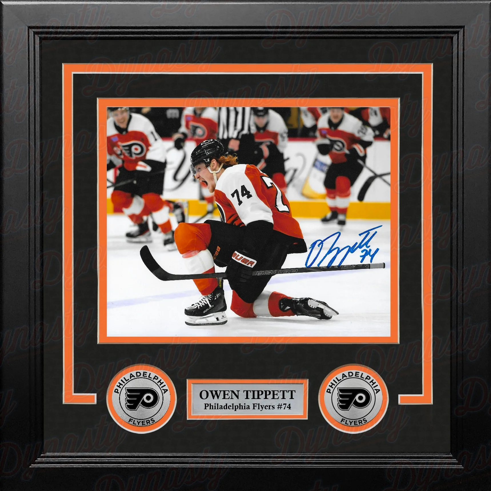 Owen Tippett Scream Autographed Philadelphia Flyers 8" x 10" Framed Hockey Photo