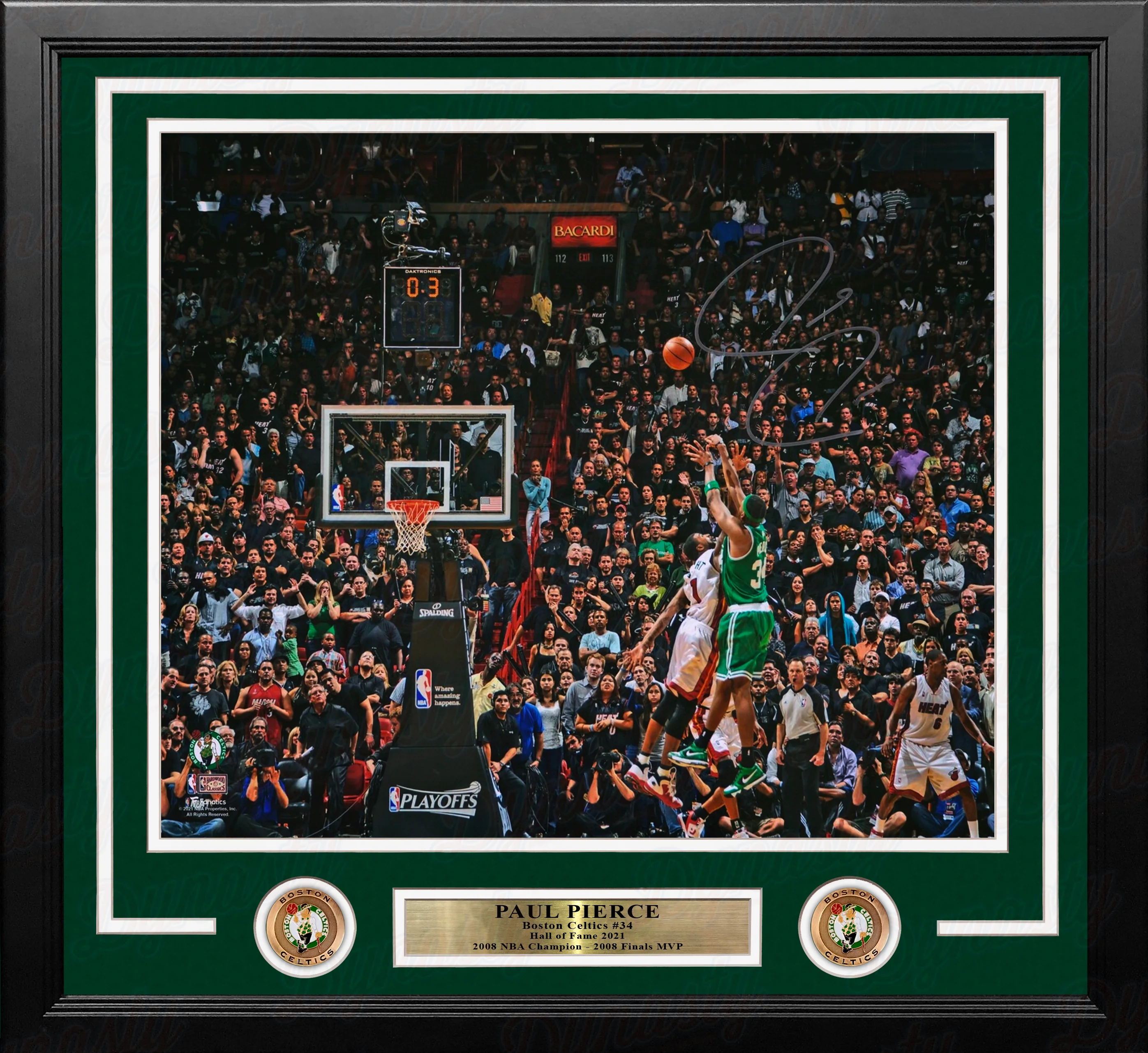 Paul Pierce Shooting Action Boston Celtics Autographed 16" x 20" Framed Basketball Photo - Image 2