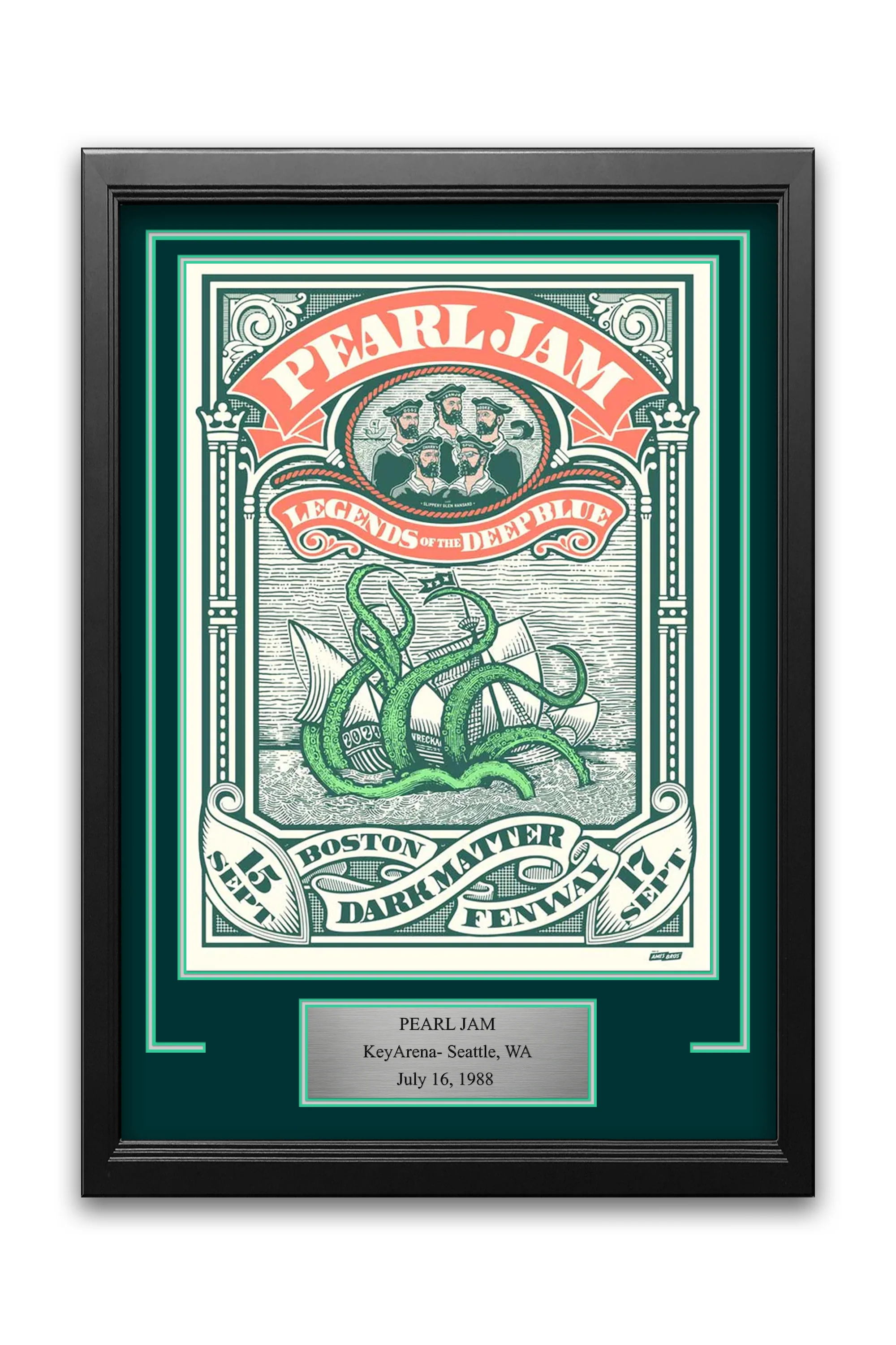 Pearl Jam KeyArena Seattle 1998 Concert Poster Frame Kit