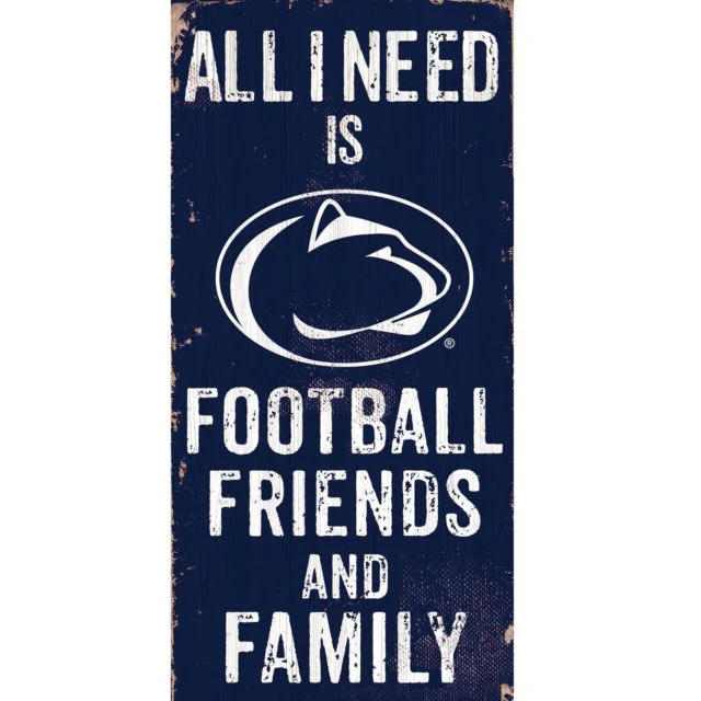 Penn State Nittany Lions Football, Friends, & Family Wood Sign