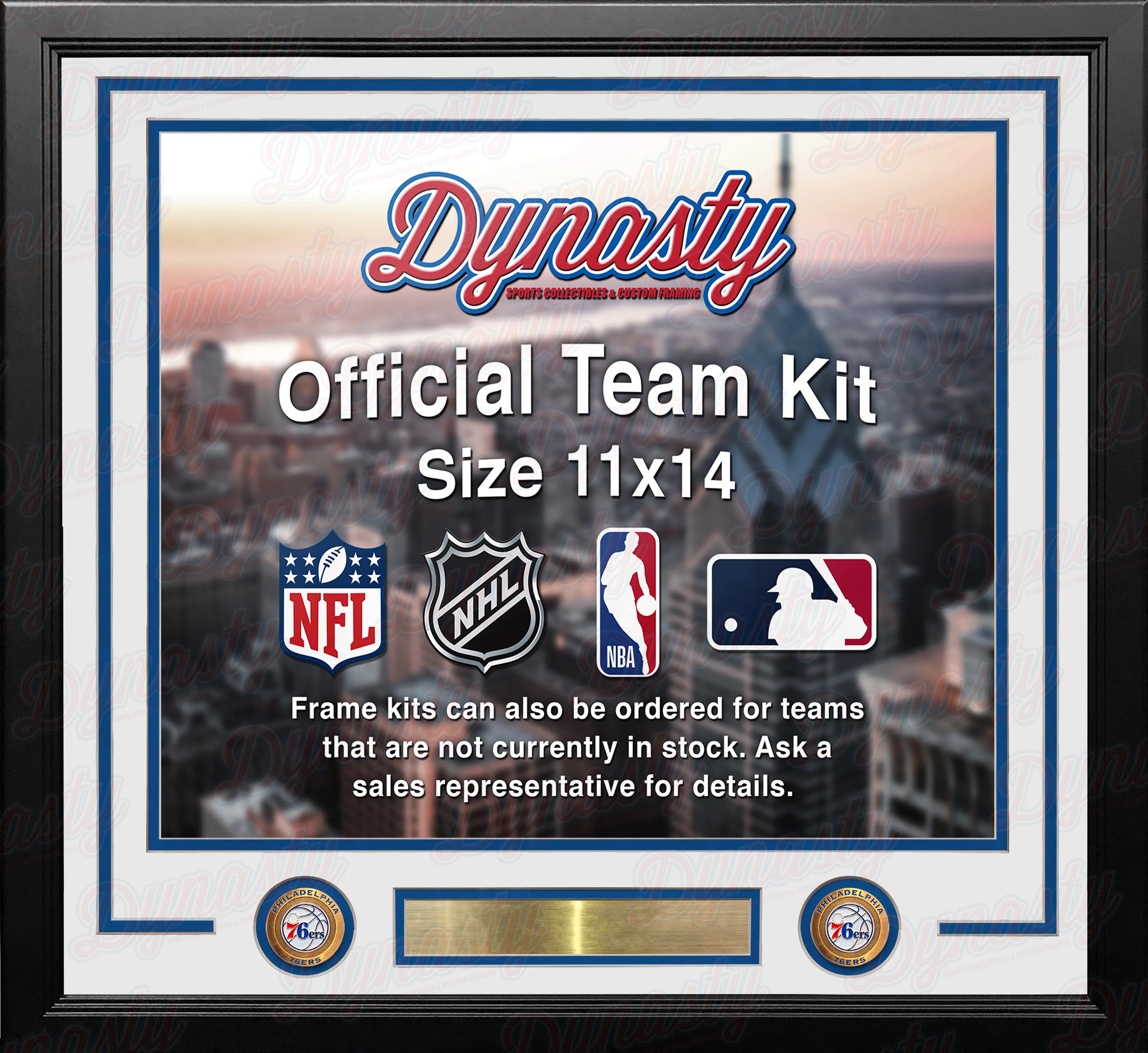 Philadelphia 76ers Custom NBA Basketball 11x14 Picture Frame Kit (Multiple Colors) - Image 3