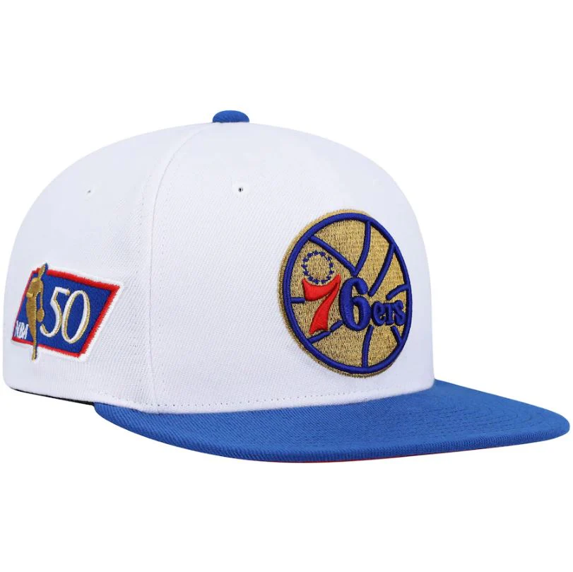 Philadelphia 76ers Mitchell & Ness 50th Anniversary Hardwood Classics Snapback Hat - Image 2