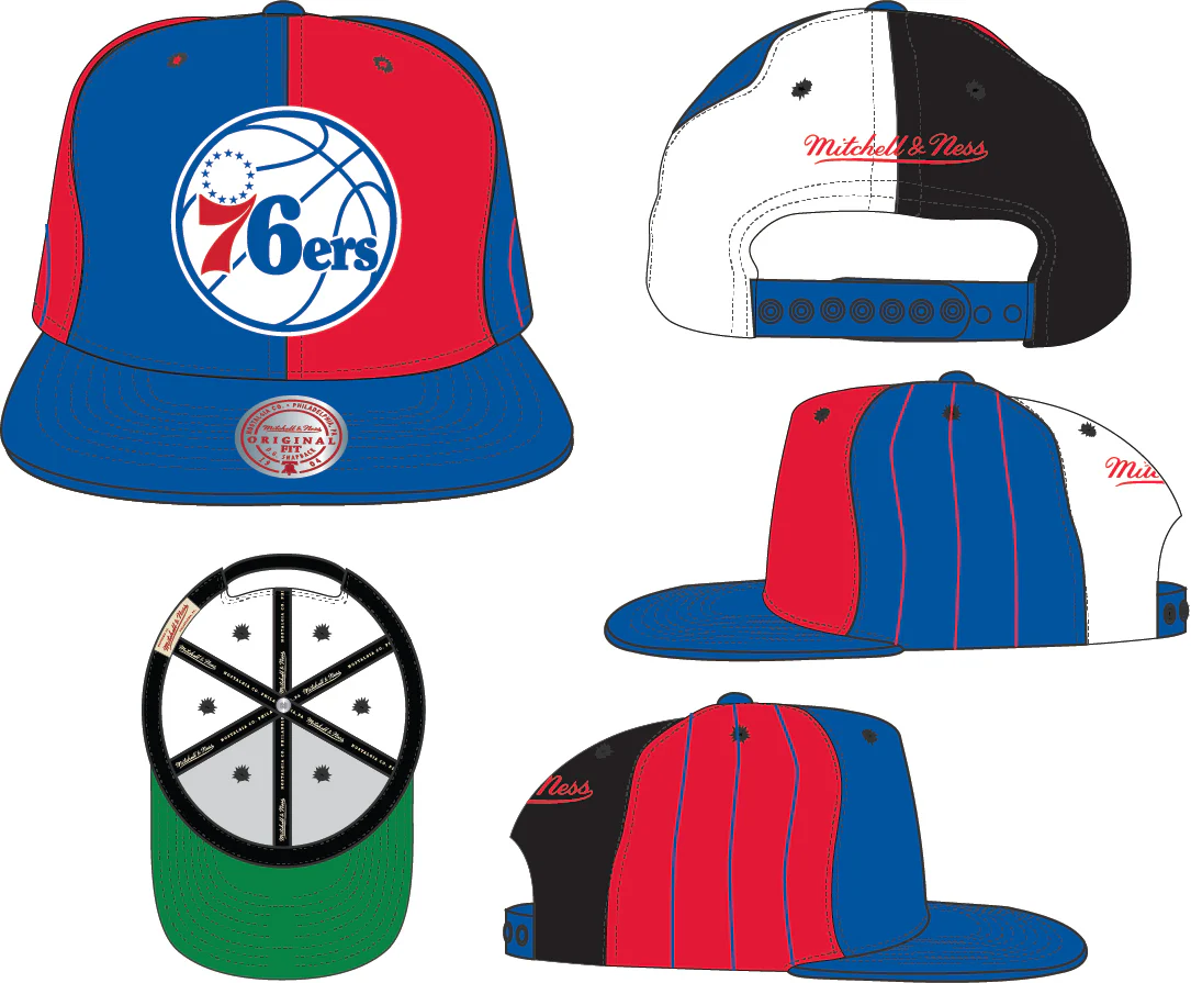 Philadelphia 76ers Mitchell & Ness What the Pinstripe Snapback Hat - Image 4