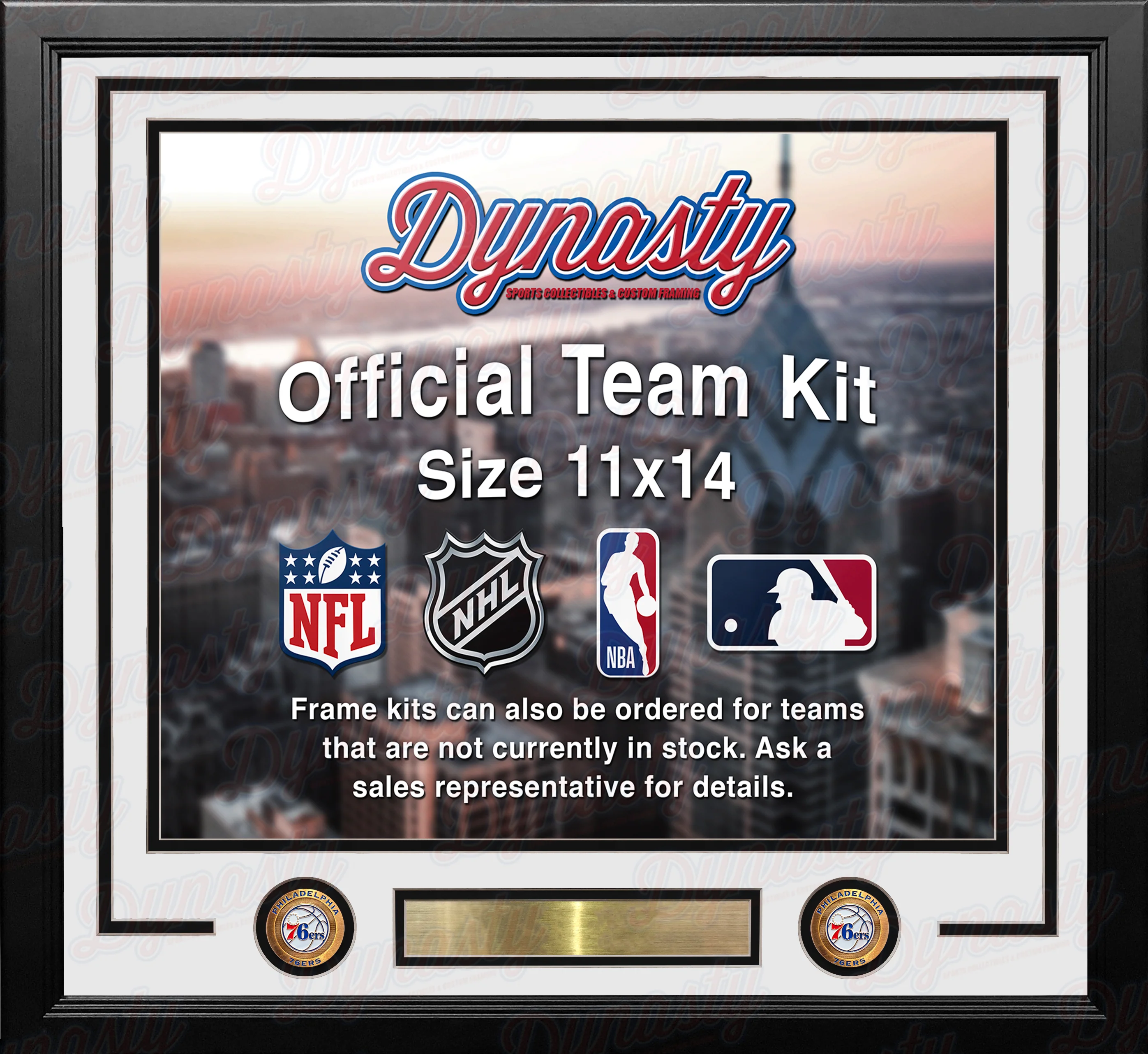 Philadelphia 76ers Throwback Custom NBA Basketball 11x14 Picture Frame Kit (Multiple Colors) - Image 3