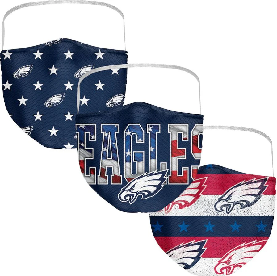 Philadelphia Eagles 3-Pack Patriotic Adult Face Masks